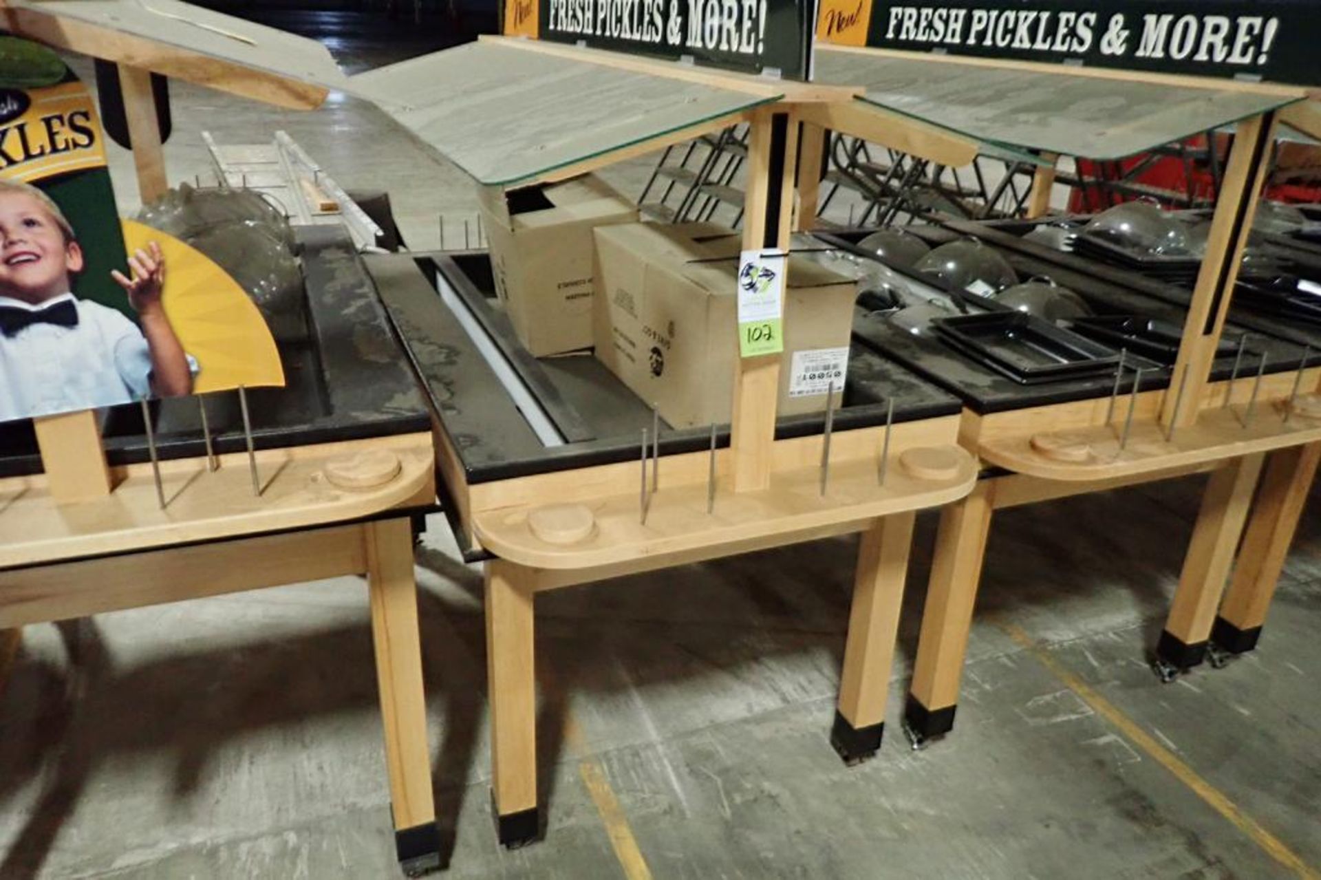 (5) Pickle serving buffet tables w/ canopy {Located in Plymouth, IN} - Image 2 of 7