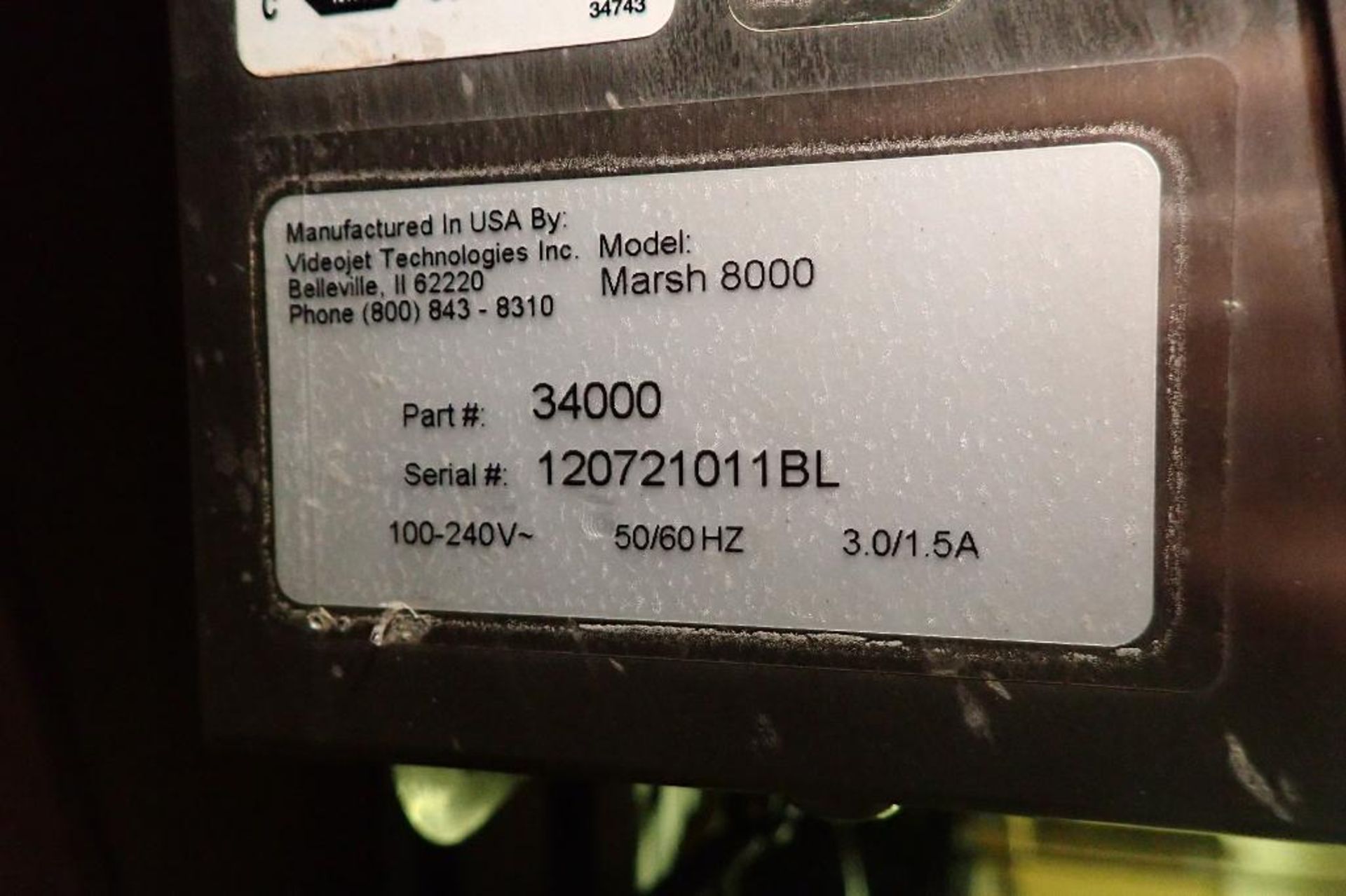 Marsh 8000 ink jet coder {Located in North East, PA} - Image 7 of 7