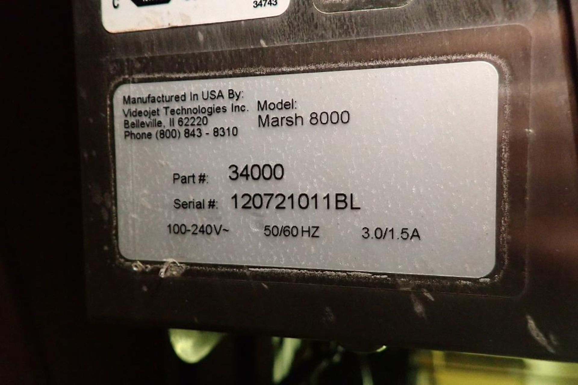 Marsh 8000 ink jet coder {Located in North East, PA} - Bild 7 aus 7