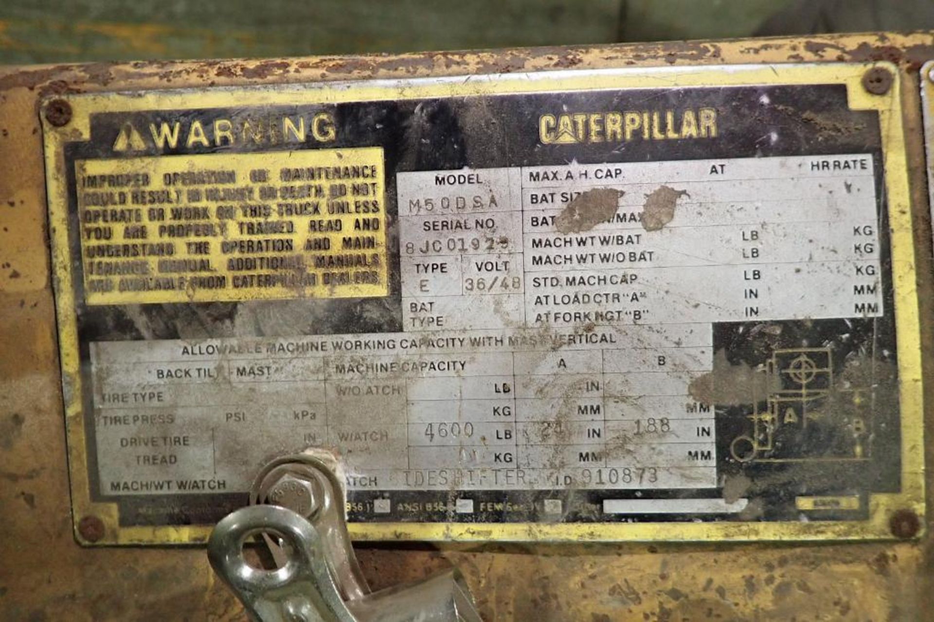 Caterpillar 36/48V electric forklift {Located in Plymouth, IN} - Image 7 of 7