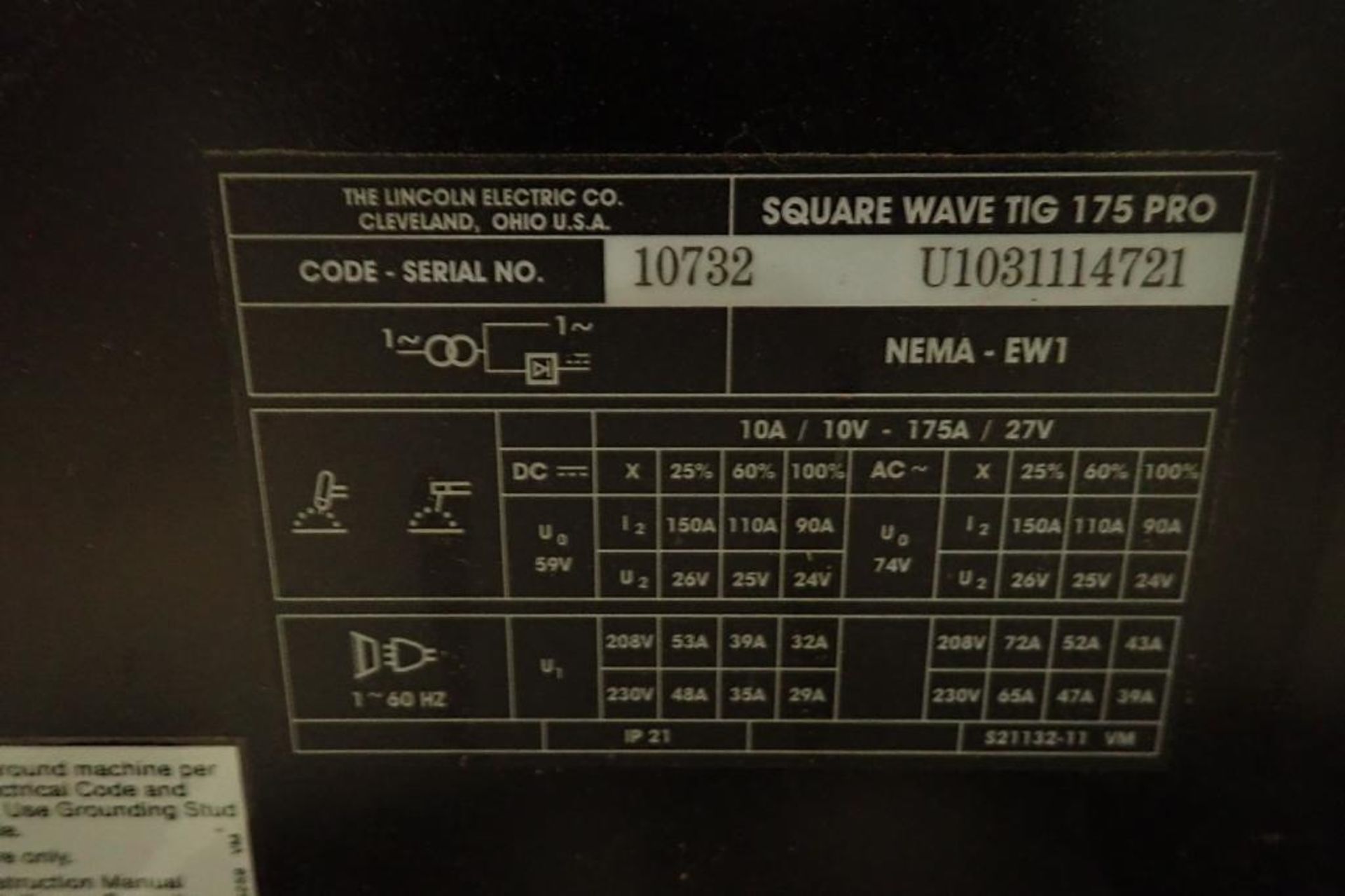 Lincoln Electric Square Wave TIG 175 pro welder {Located in Plymouth, IN} - Bild 5 aus 5