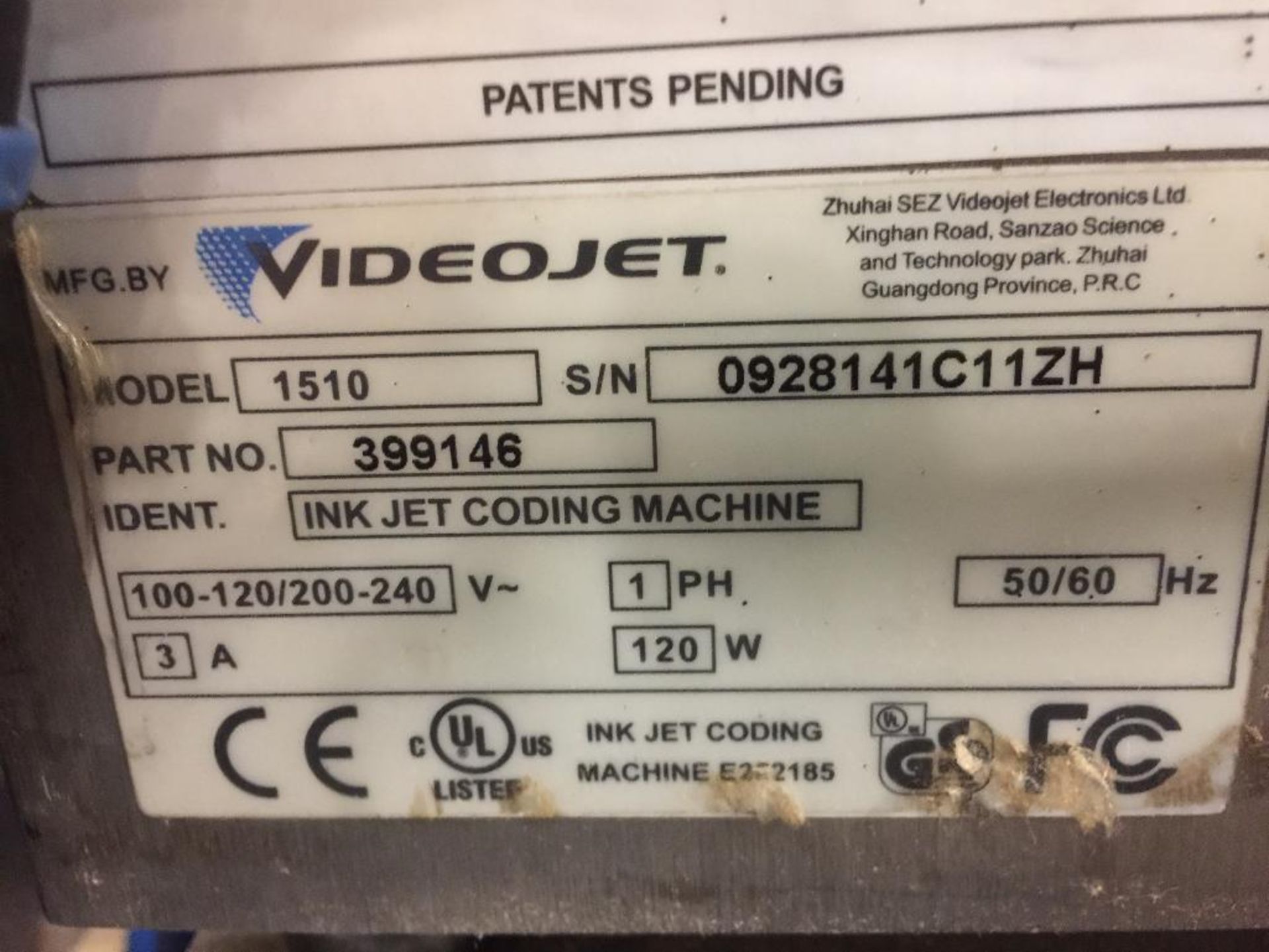 VideoJet ink jet coder {Located in Brooklyn Park, MN} - Image 6 of 9