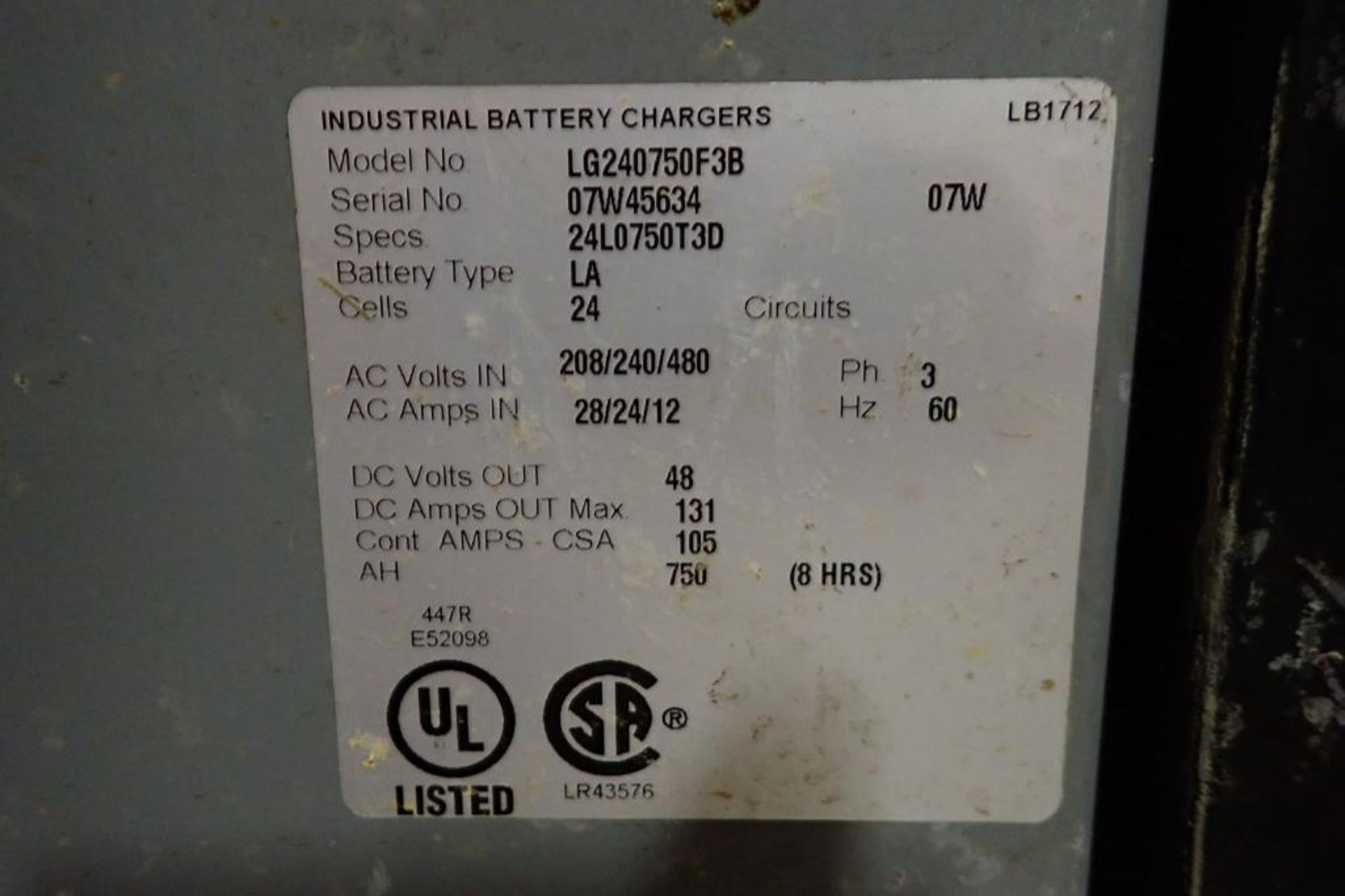 Hawker 48V battery charger {Located in Plymouth, IN} - Bild 4 aus 4