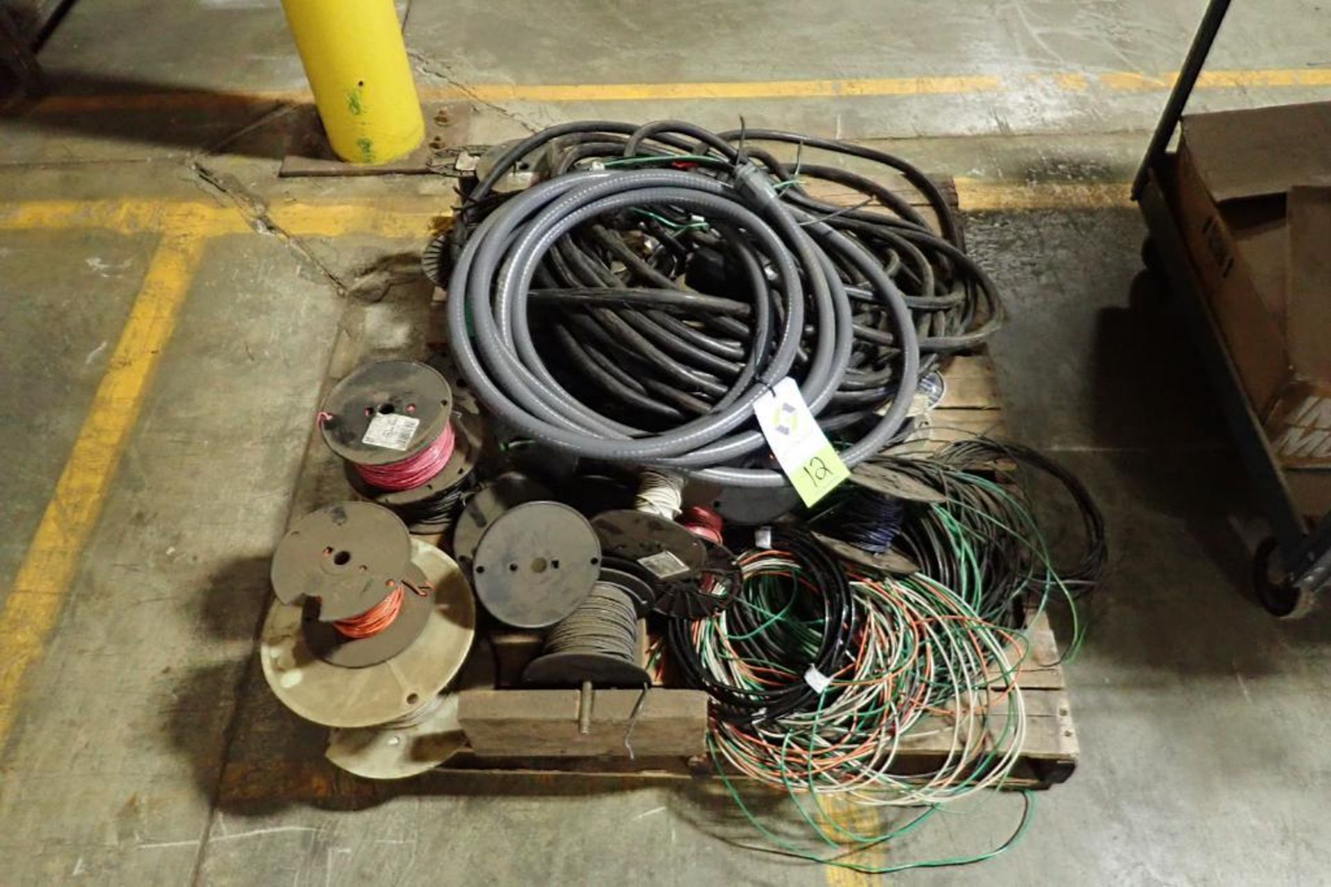 Pallet of assorted electrical wire. {Located in Plymouth, IN}