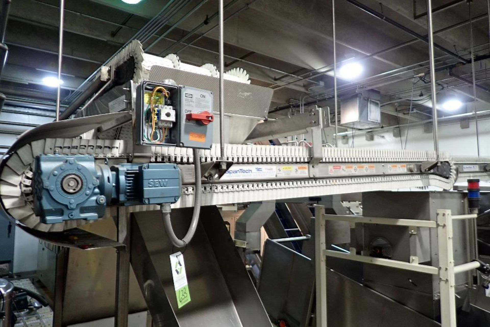 Spantech 3-lane overhead conveyor {Located in Lakeville, MN}