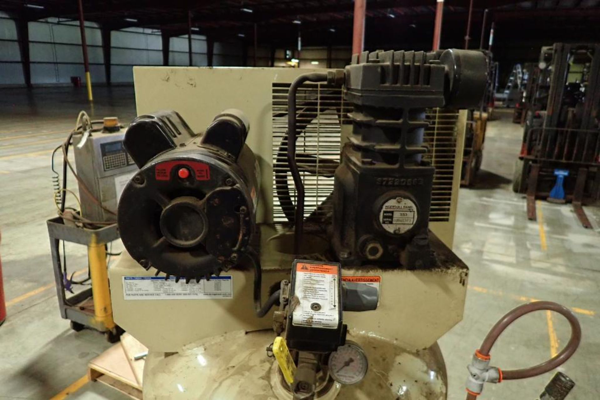 Ingersoll-Rand 60 gal. vertical air compressor {Located in Plymouth, IN} - Image 3 of 8
