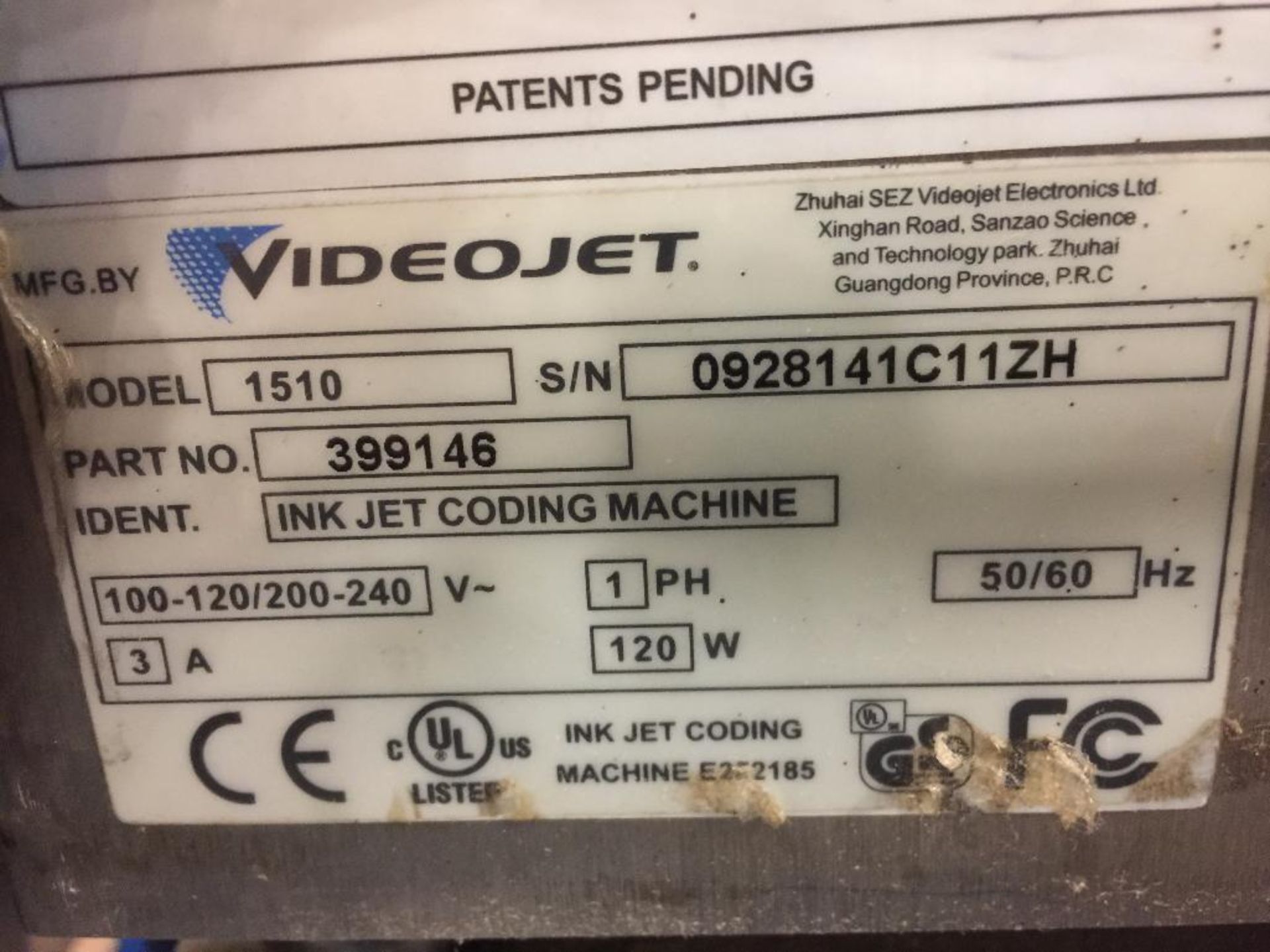 VideoJet ink jet coder {Located in Brooklyn Park, MN} - Image 7 of 9