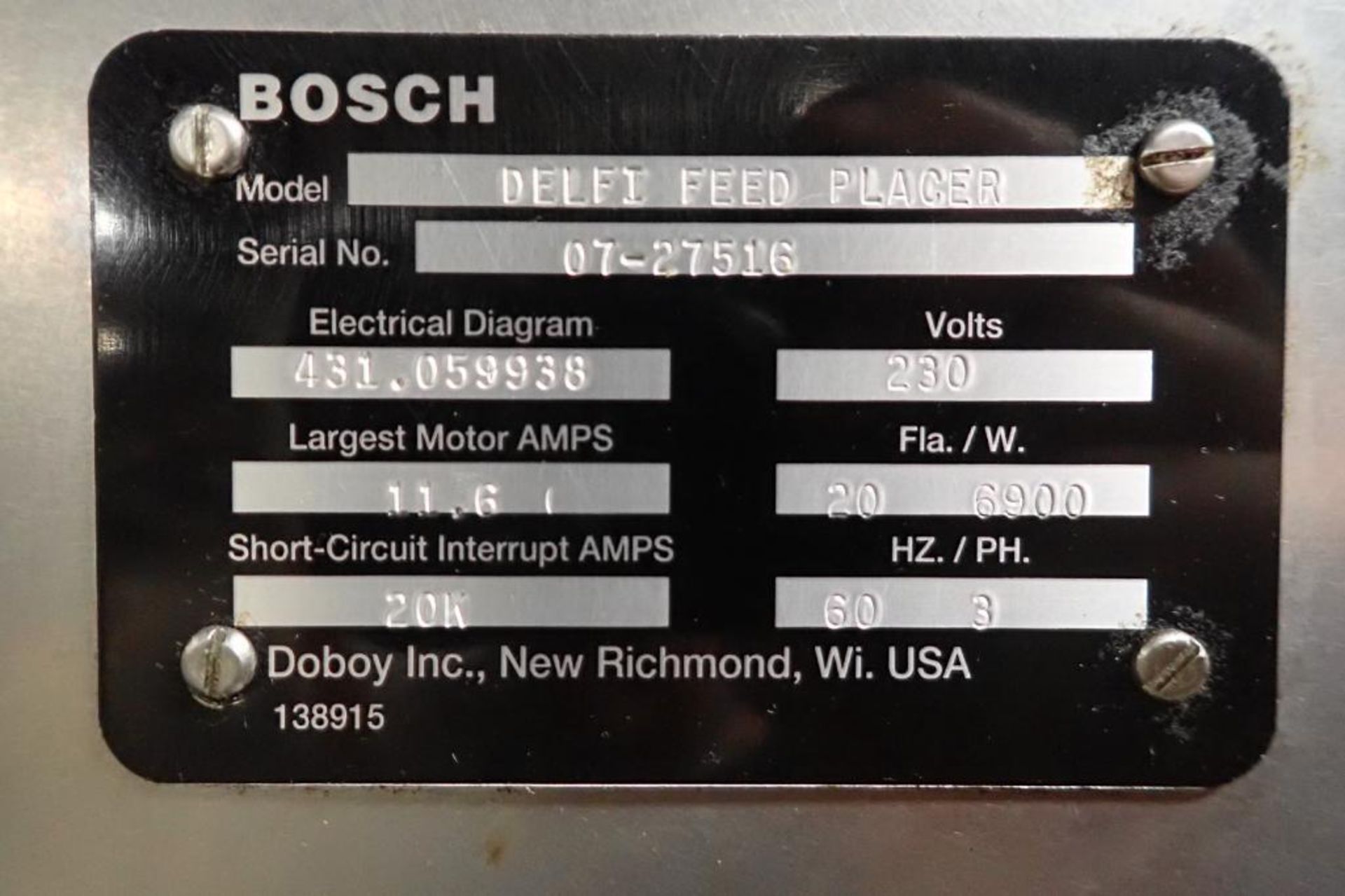 Bosch Doboy delfi feed placer {Located in Indianapolis, IN} - Image 13 of 20