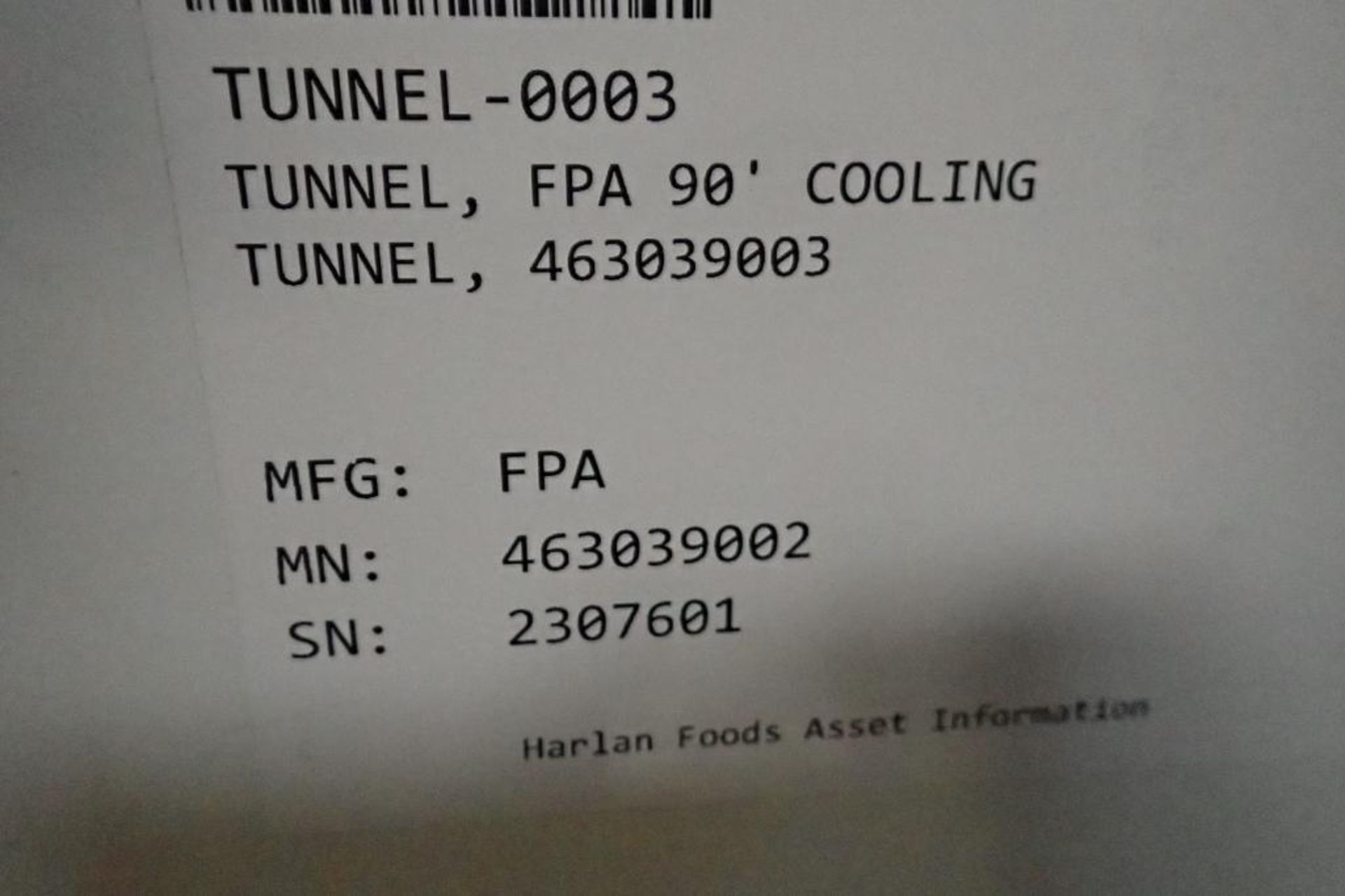 2010 FPA cooling tunnel {Located in Indianapolis, IN} - Bild 54 aus 54