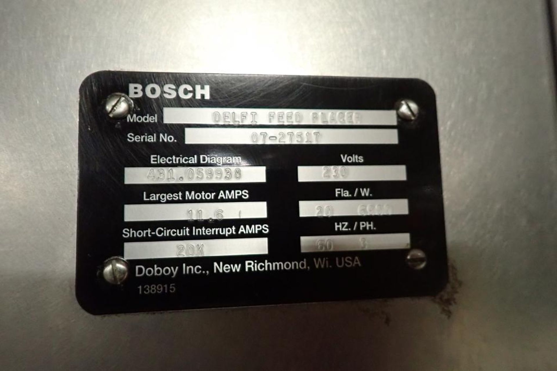Bosch Doboy delfi feed placer {Located in Indianapolis, IN} - Image 14 of 20