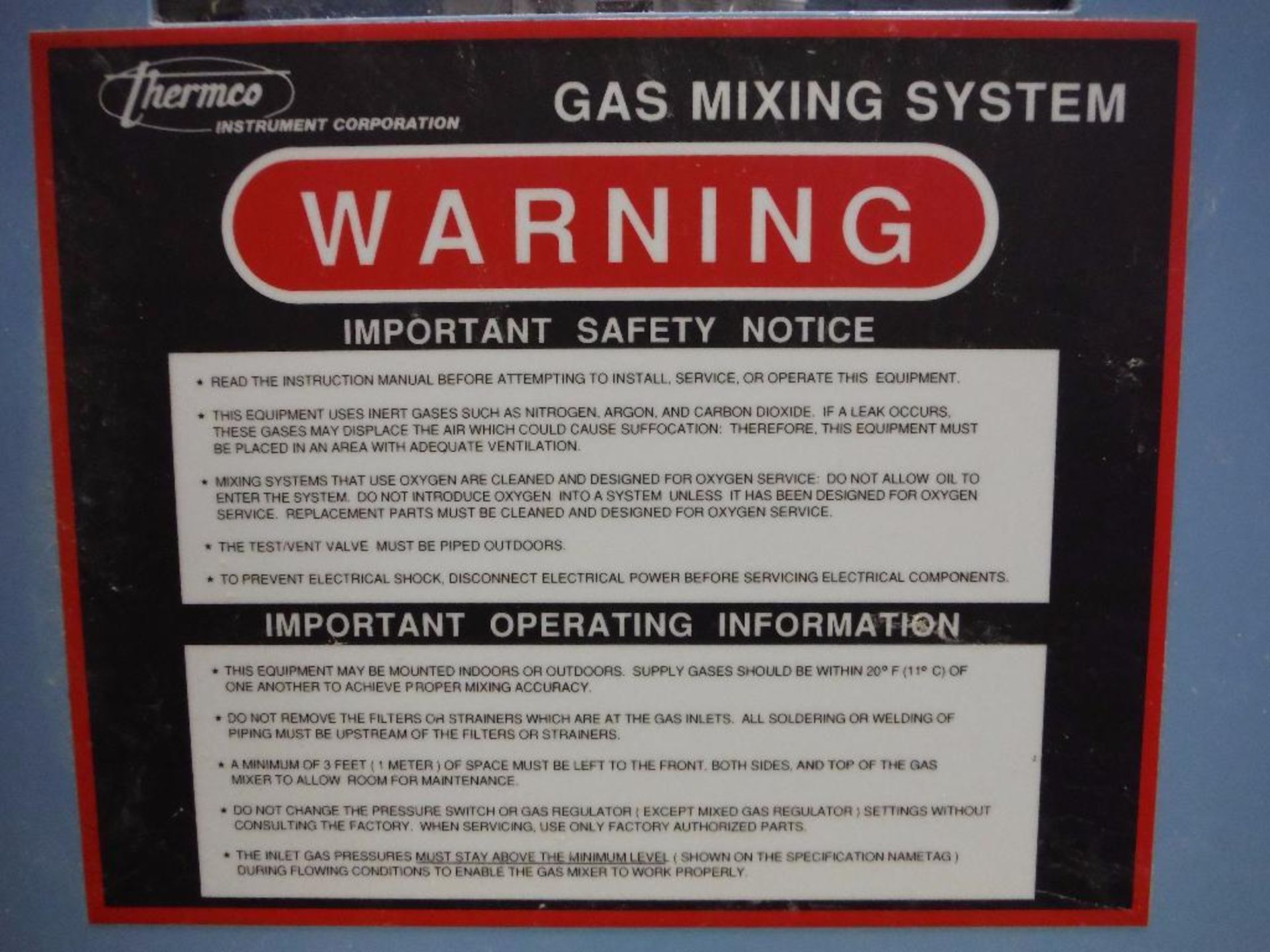 Thermo Instrument gas mixing system {Located in Florence, KY} - Image 7 of 8