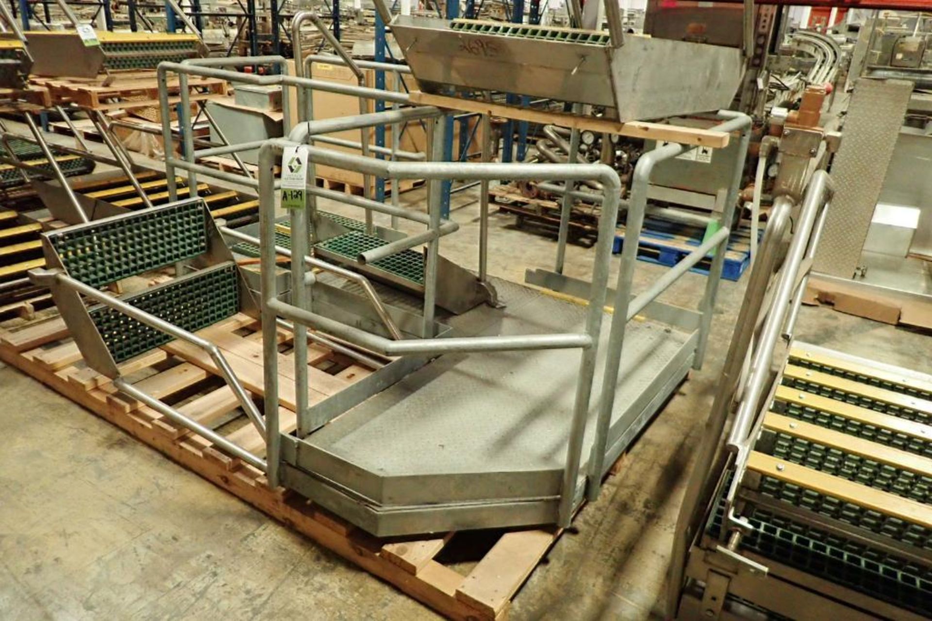 L-shaped galvanized platform {Located in Indianapolis, IN}