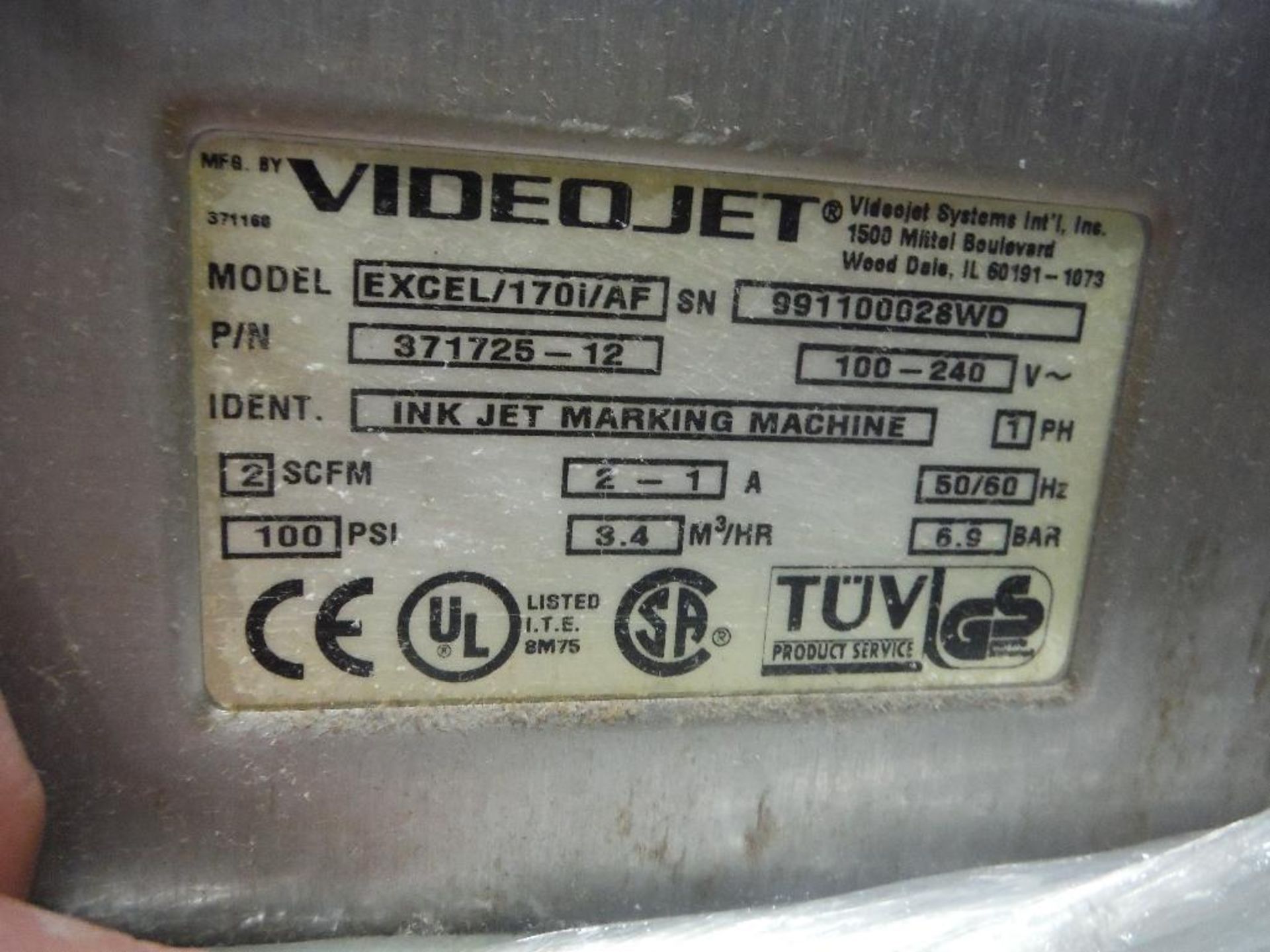 (2) Videojet Excel 170i/AF {Located in Marshall, MN} - Image 4 of 9