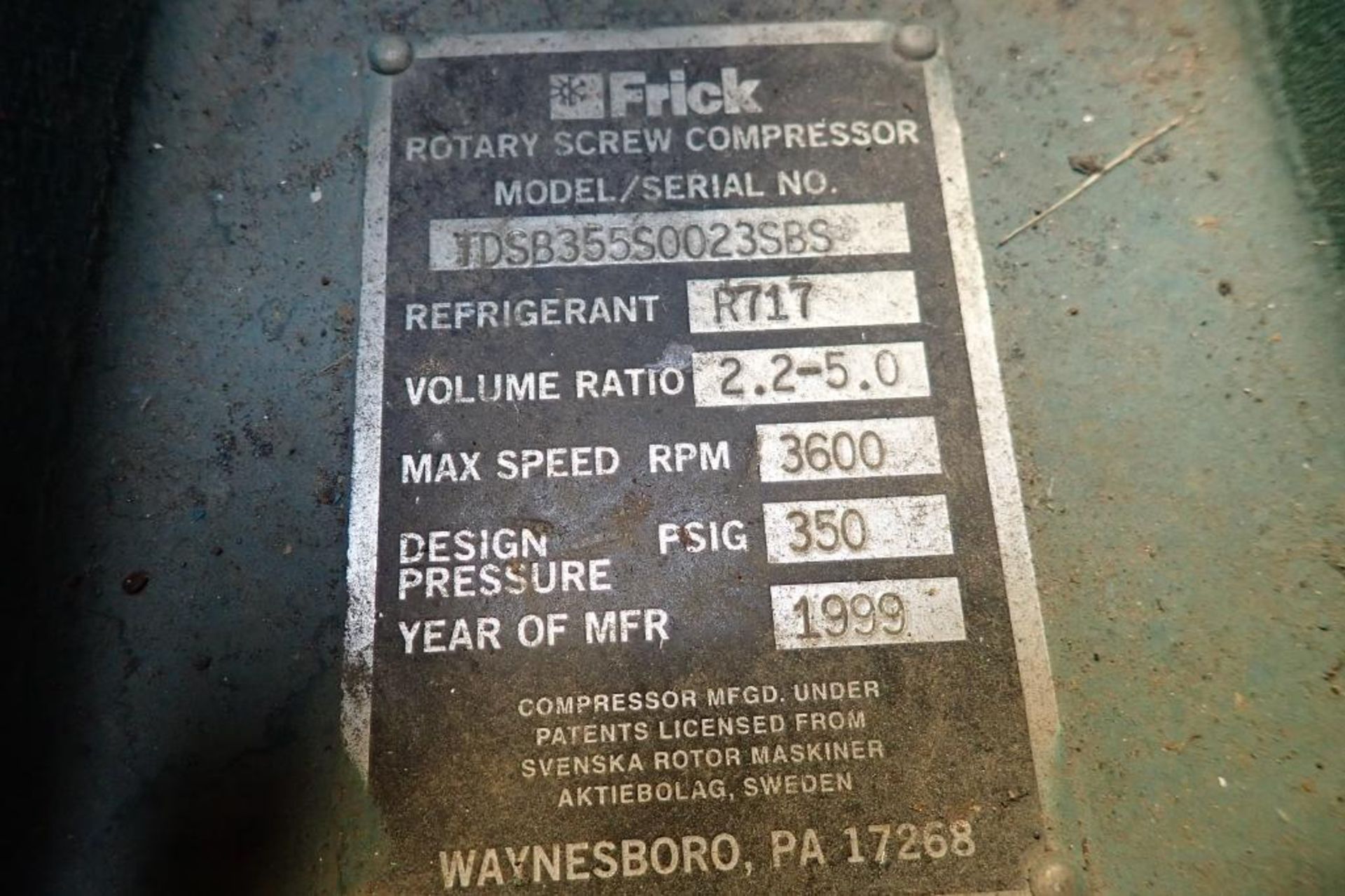 Frick 400 hp rotary screw ammonia compressor {Located in Indianapolis, IN} - Image 12 of 18
