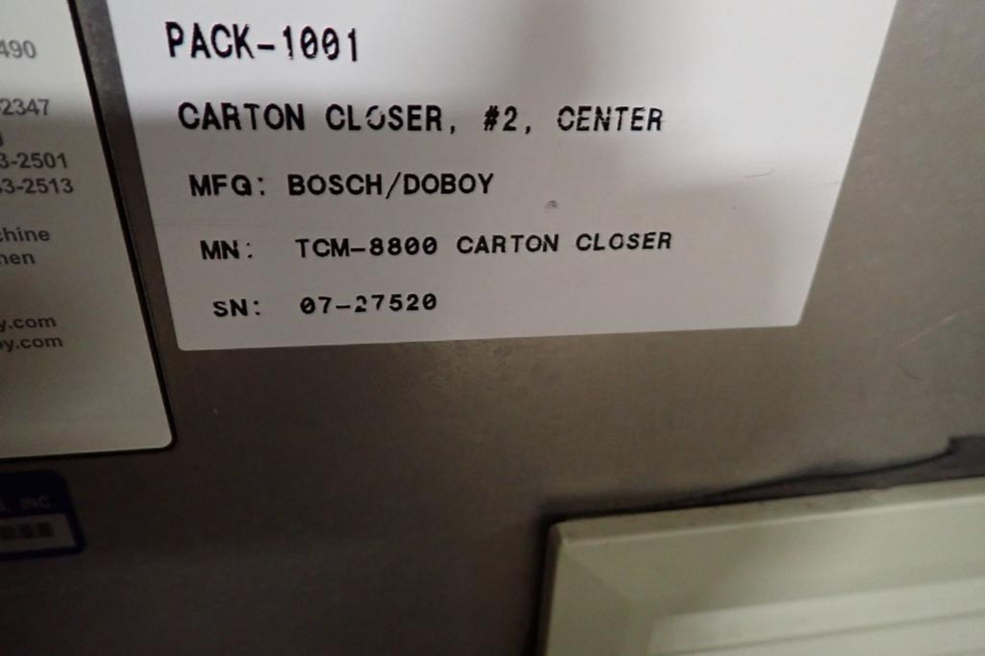 Bosch Doboy TCM 8800 carton closer {Located in Indianapolis, IN} - Bild 19 aus 19