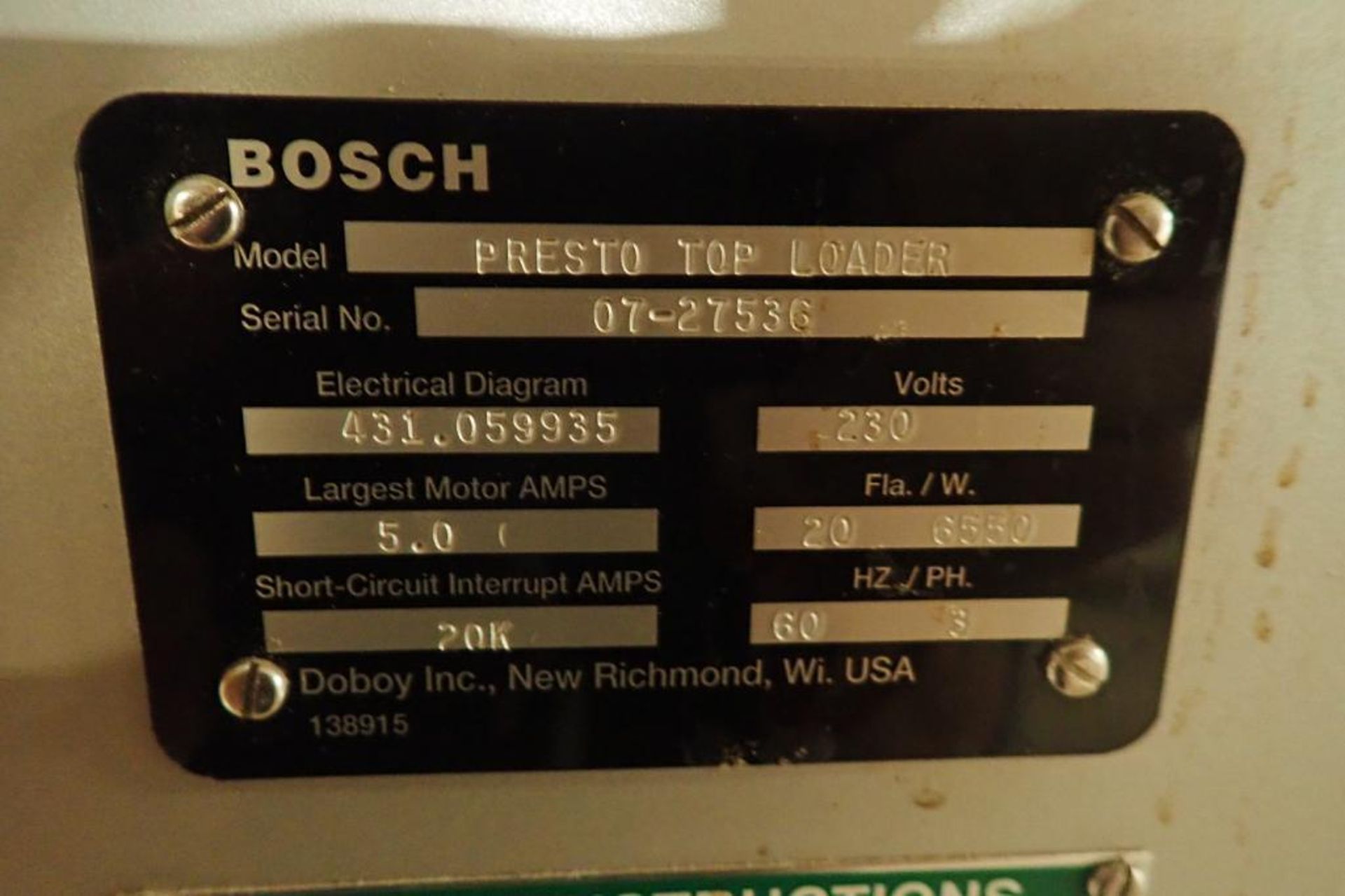 Bosch Doboy presto top loader {Located in Indianapolis, IN} - Image 10 of 15