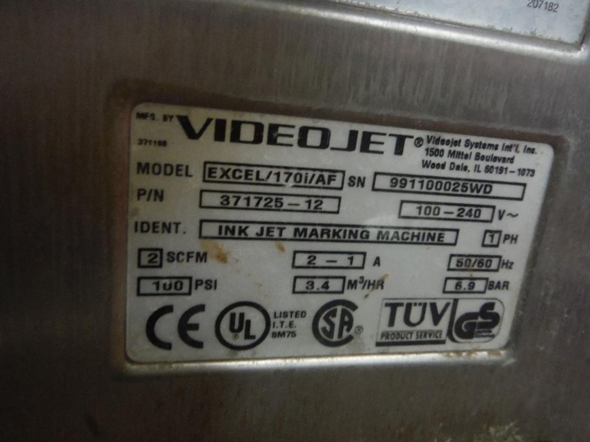 (2) Videojet Excel 170i/AF {Located in Marshall, MN} - Image 7 of 9