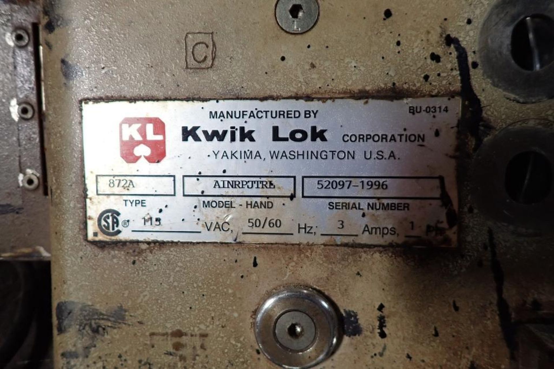 1996 Kwik-lok printer {Located in Indianapolis, IN} - Bild 3 aus 7