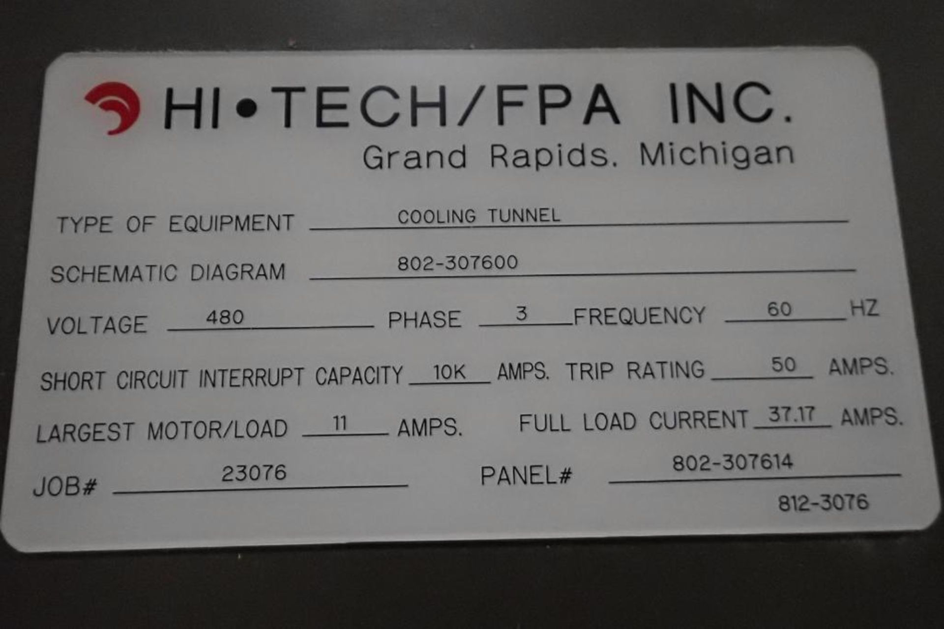2010 FPA cooling tunnel {Located in Indianapolis, IN} - Bild 18 aus 54