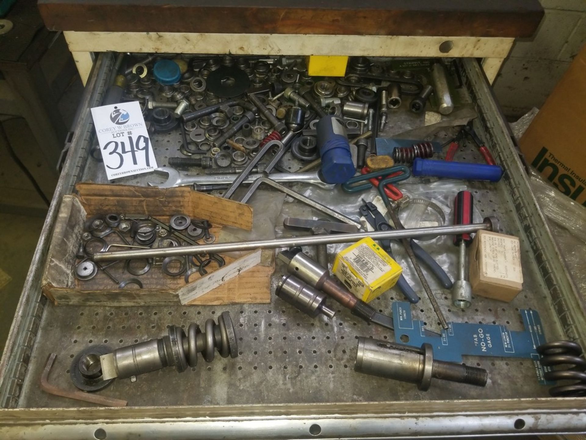 Assorted Punches and Other Tooling Inside Rolling Toolbox