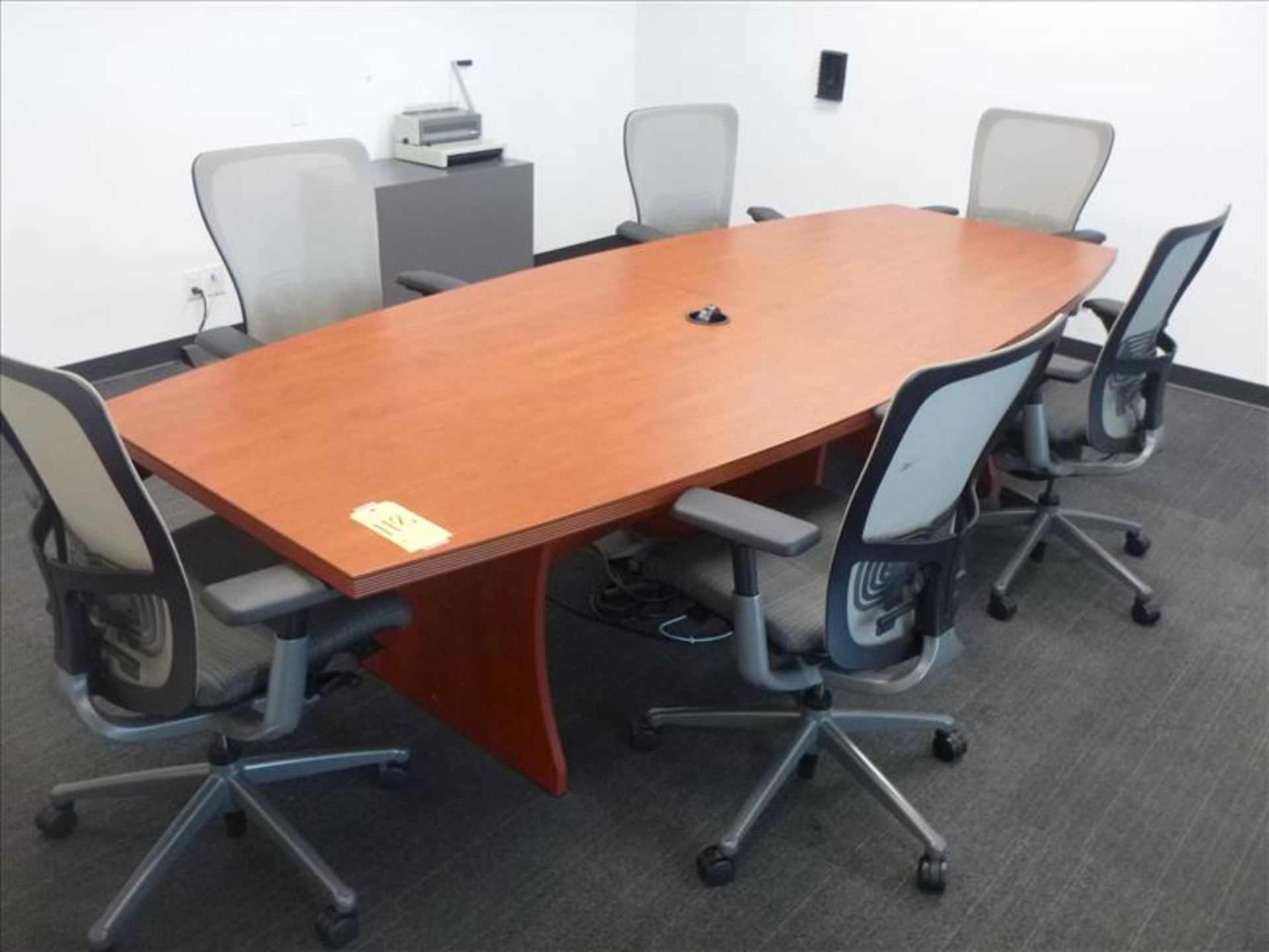 board room table, 4' x 10' c/w (6) chairs [3]