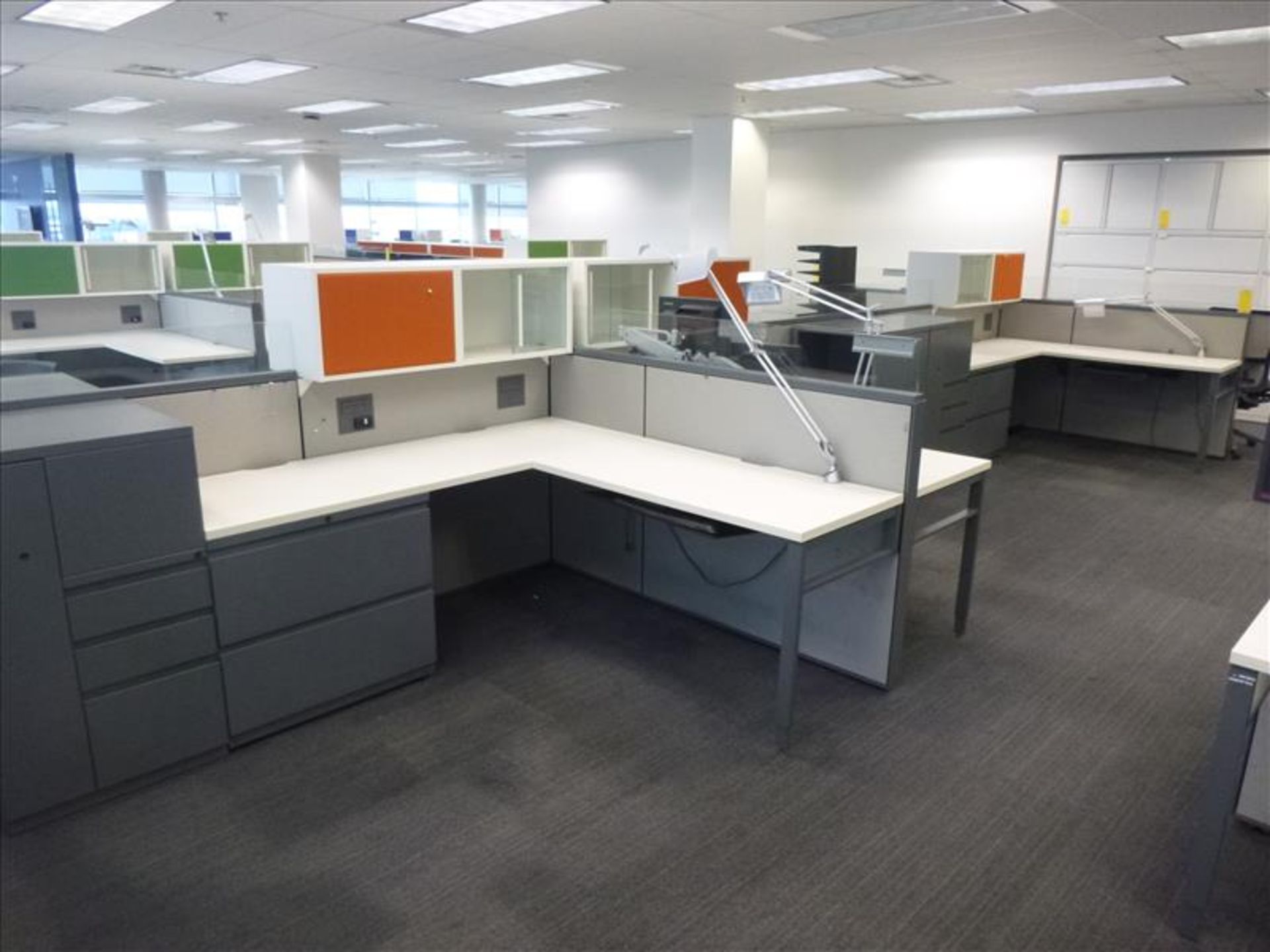 (6) Haworth cubicle workstations, approx. 12' x 25' footprint (excl. contents and office - Image 2 of 2