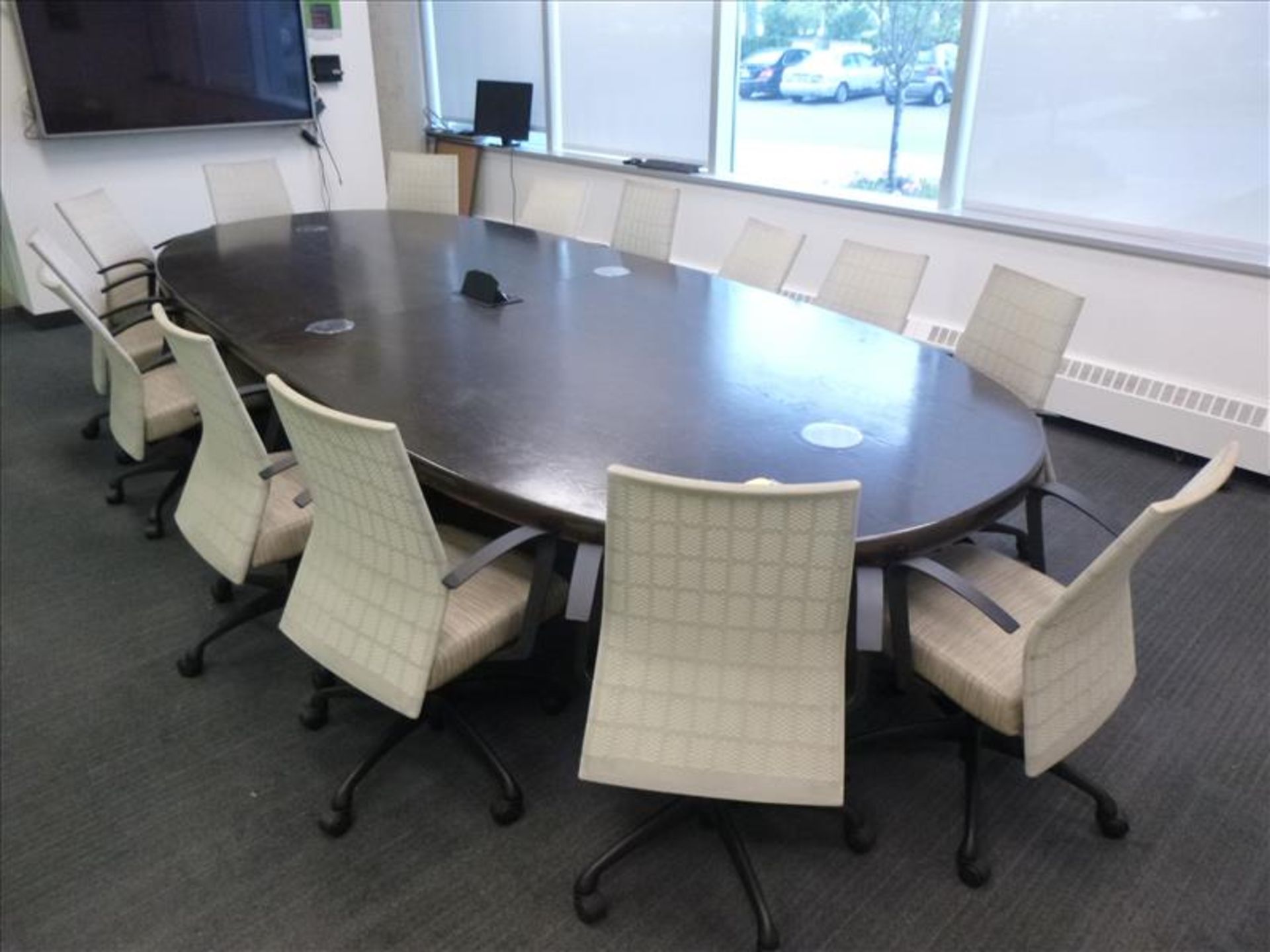 board room table, 70" x 14' c/w (14) chairs [1]
