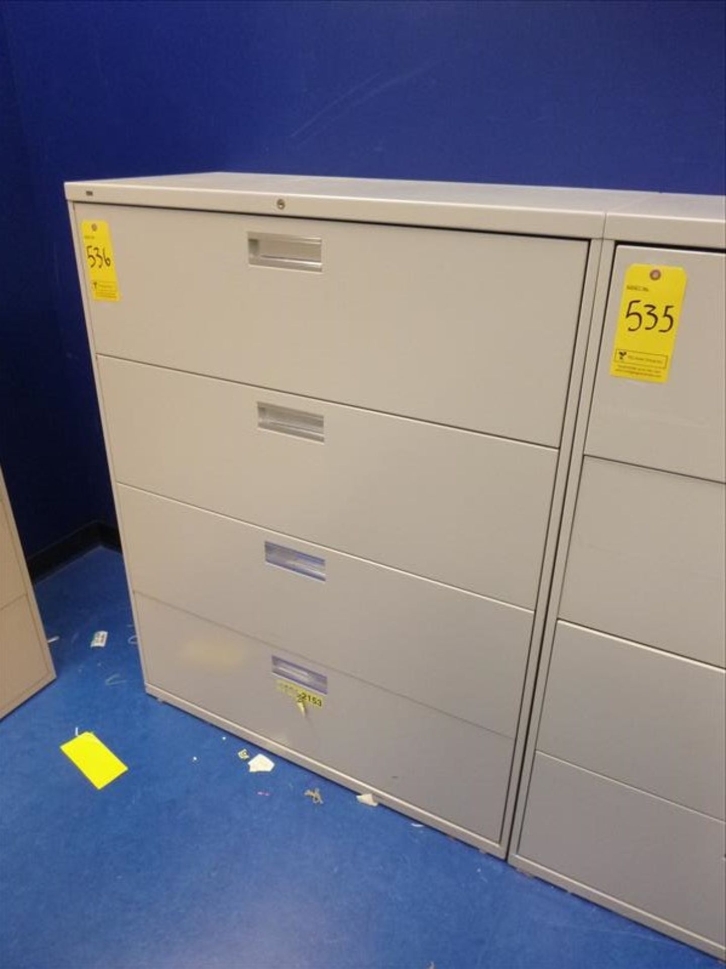 HON horizontal filing cabinet, 4-door, 36"W x 18"D x 54"H [4]