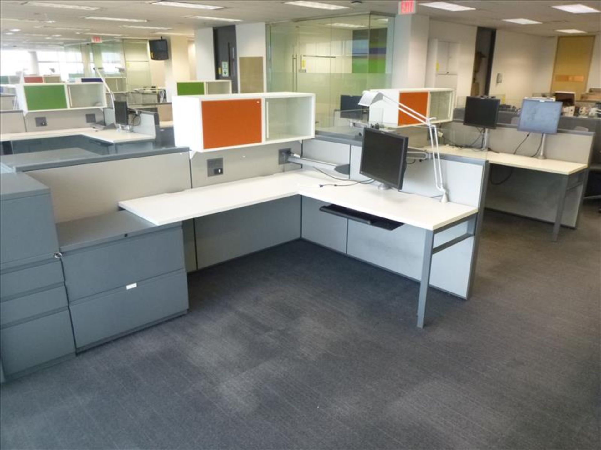 (4) Haworth cubicle workstations, approx. 12' x 20' footprint (excl. contents and office - Image 2 of 2