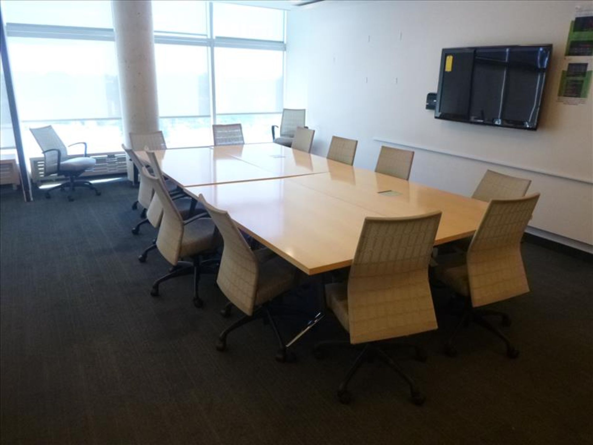 board room table, 6' x 12' (consisting of (4) tables, 3' x 6' ea.) c/w (14) chairs [4]
