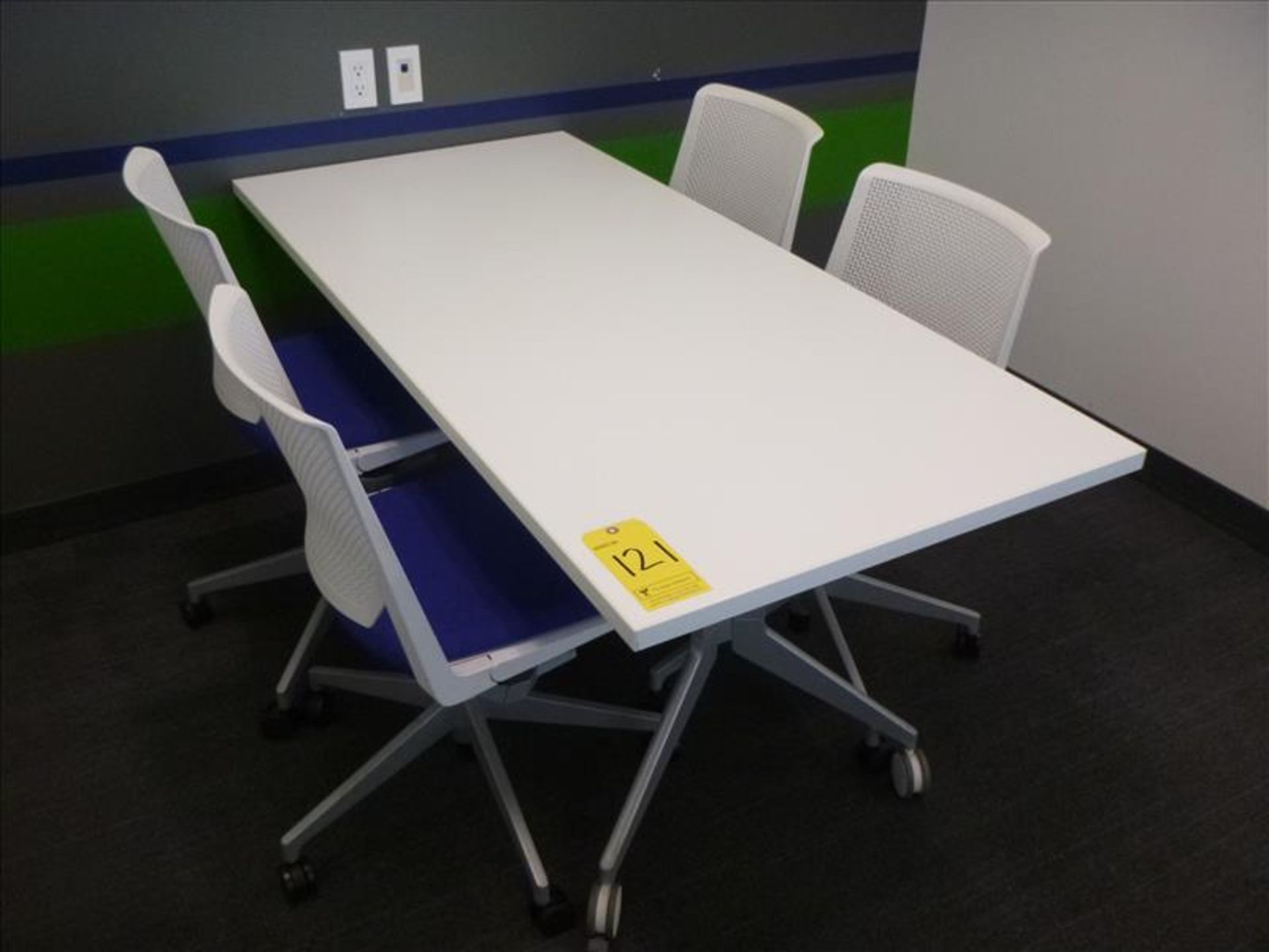 meeting room table, 30" x 66" c/w (4) chairs [4]