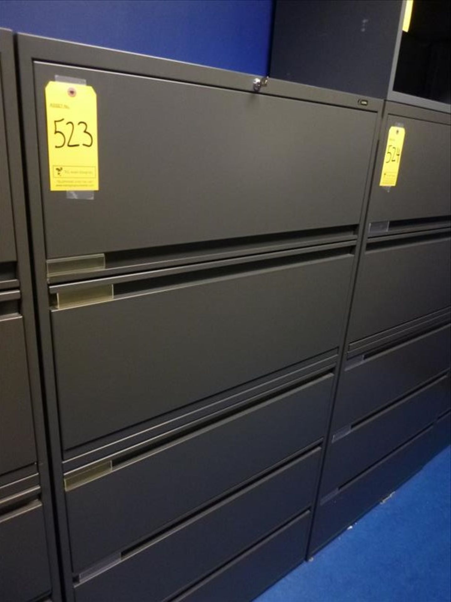 Global horizontal filing cabinet, 5-door, 36"W x 18"D x 66"H [4]