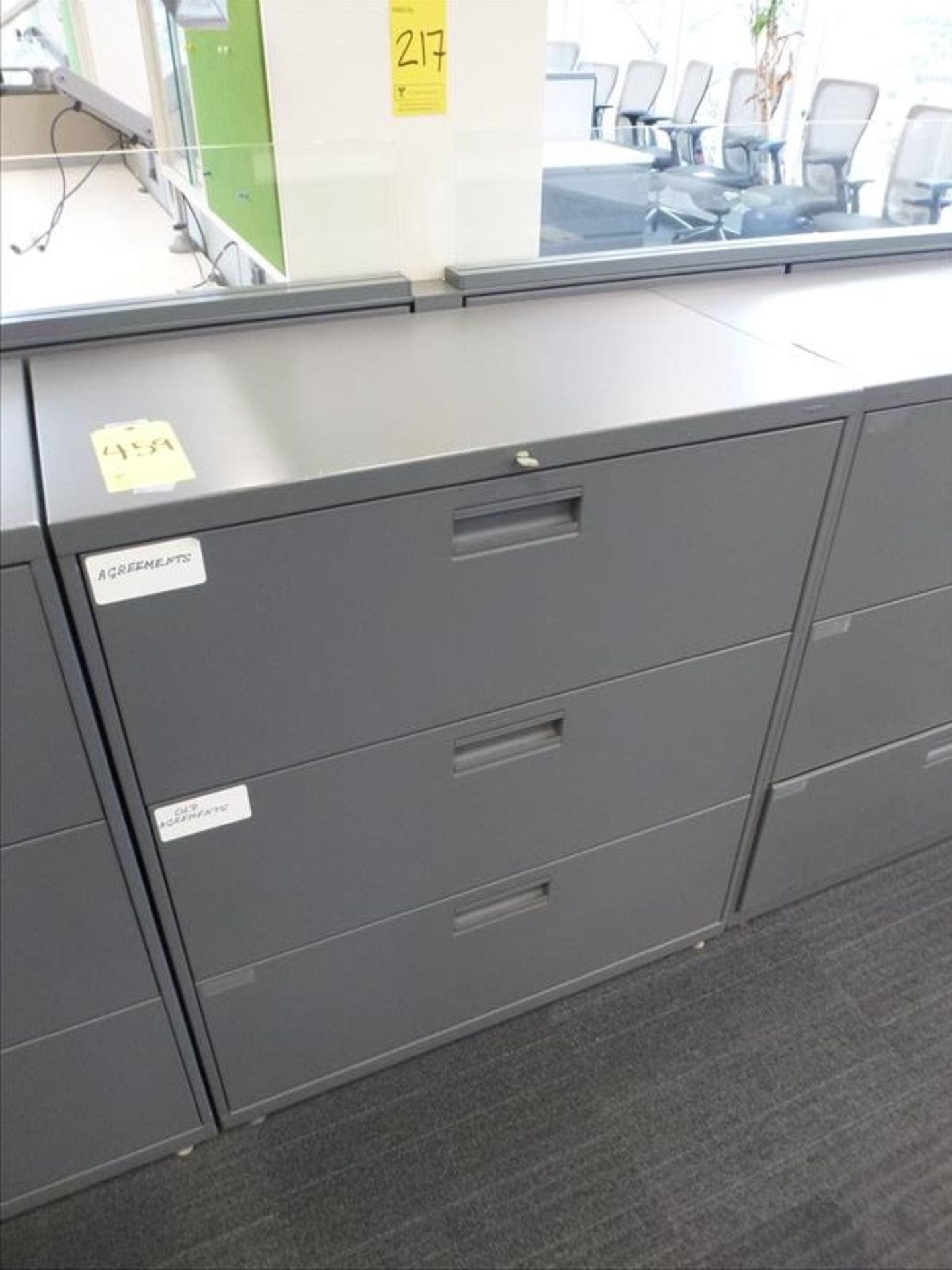 horizontal filing cabinet, 3-door, 36"W x 18"D x 41"H [3]