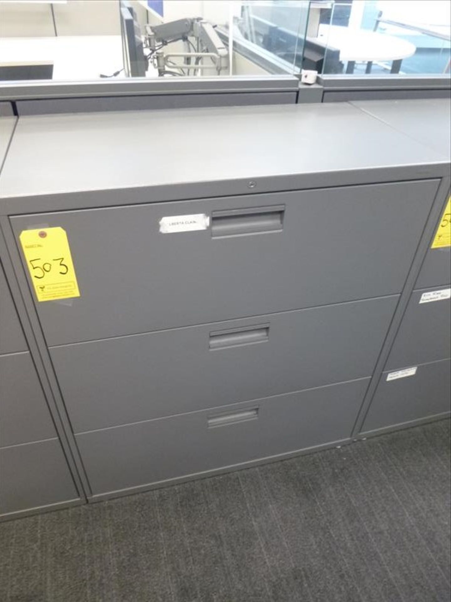 horizontal filing cabinet, 3-door, 36"W x 18"D x 41"H [4]