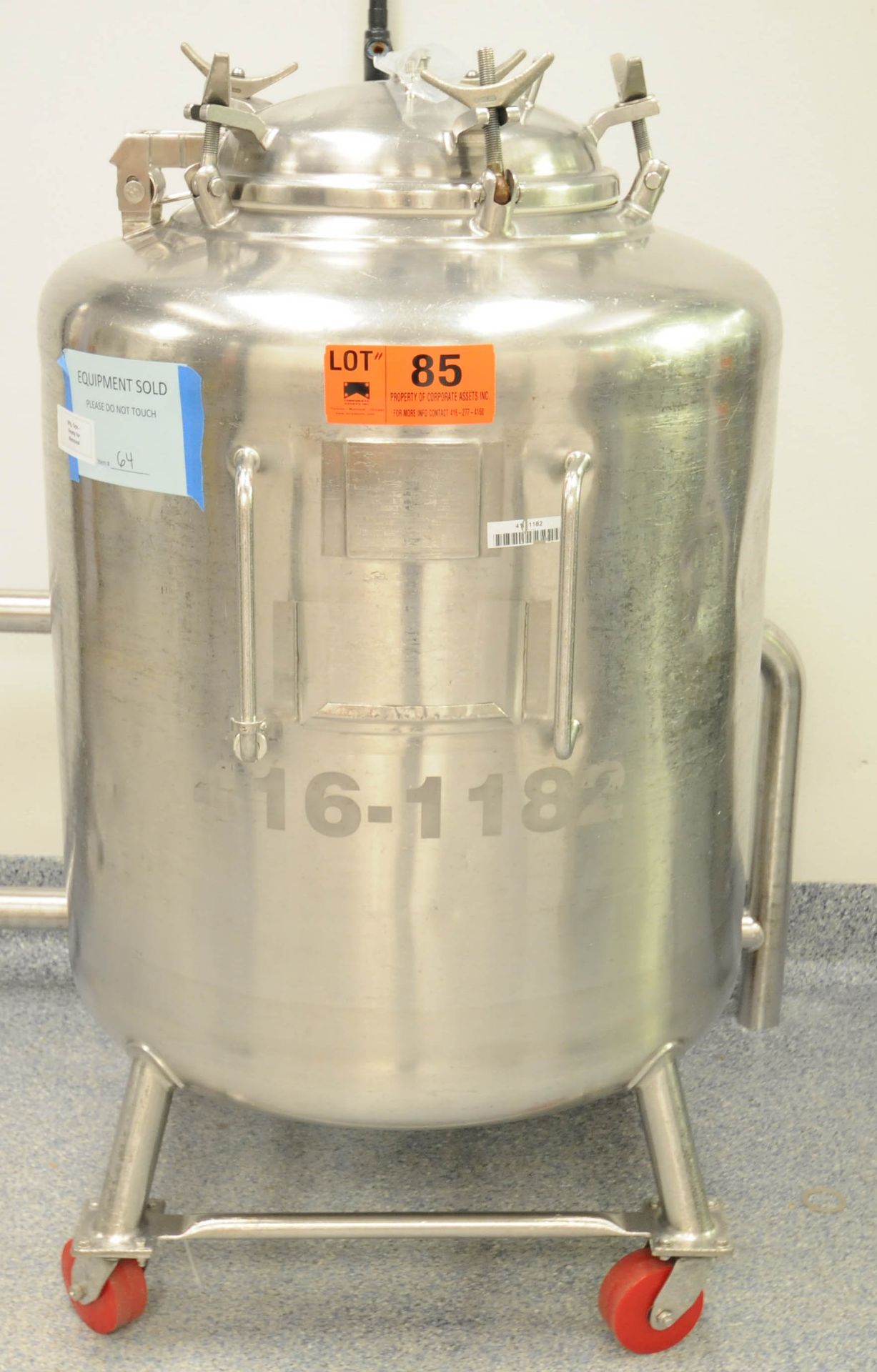 PRECISION STAINLESS 104742 PORTABLE SINGLE WALL STAINLESS STEEL TANK WITH 480 LITER CAPACITY, 30