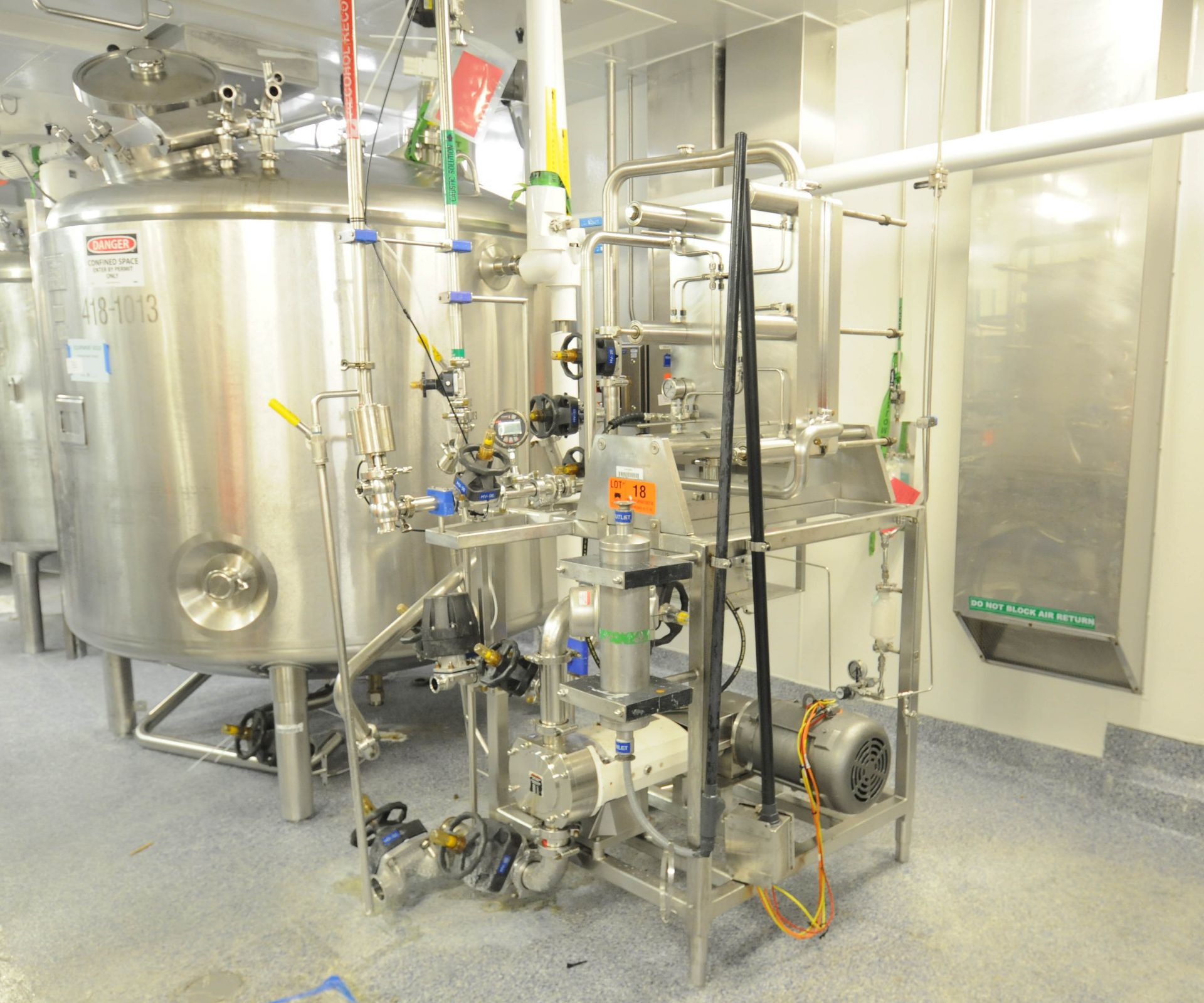 ALPHA STAINLESS FILTRON STAINLESS STEEL SKID MOUNTED MICRO FILTRATION SYSTEM WITH 7.5 HP DRIVE