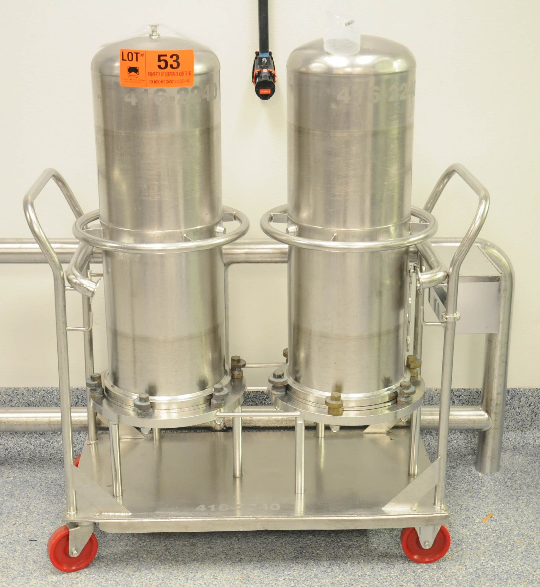 CUNO STAINLESS STEEL PORTABLE FILTRATION UNITS S/N N/A (416.2240) (RM 361) [REMOVAL FEE LOT 53 - $