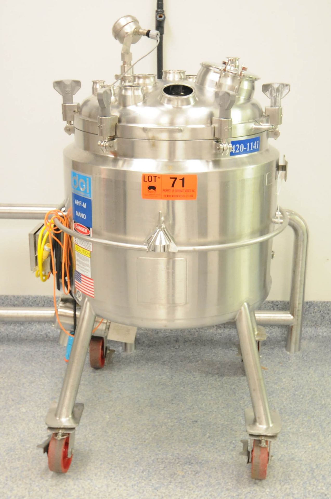 DCI (2009) AHF-M NANO PORTABLE JACKETED STAINLESS STEEL REACTOR VESSEL WITH 200 LITER CAPACITY, 45