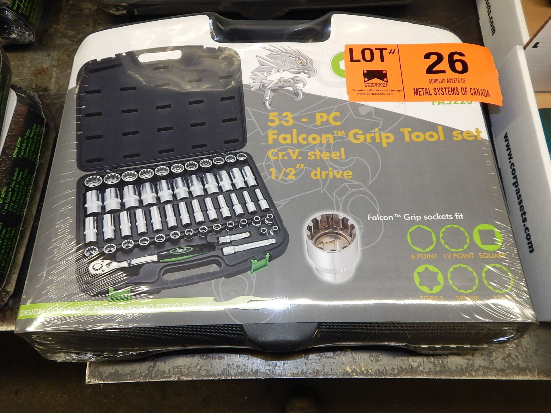 LOT/ FALCON 53 PIECE SOCKET/TOOL SET