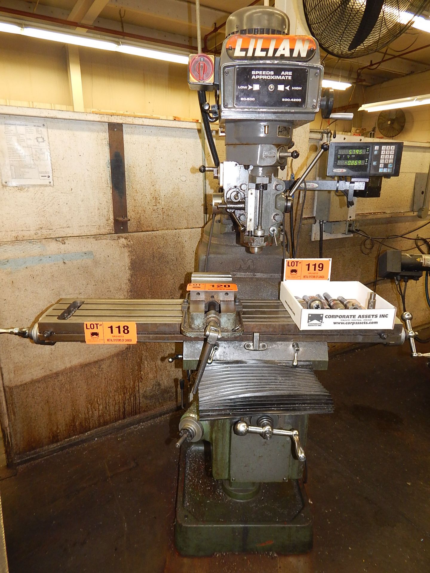 LILIAN (2003) 3VH VERTICAL MILL WITH 1.5HP, SPEEDS TO 4200RPM, 48" X 10" T-SLOT TABLE, FAGOR 2