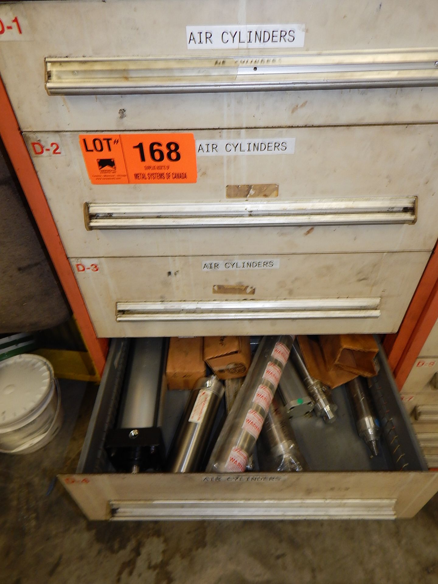 LOT/ CONTENTS OF CABINET CONSISTING OF AIR CYLINDERS - Image 2 of 2