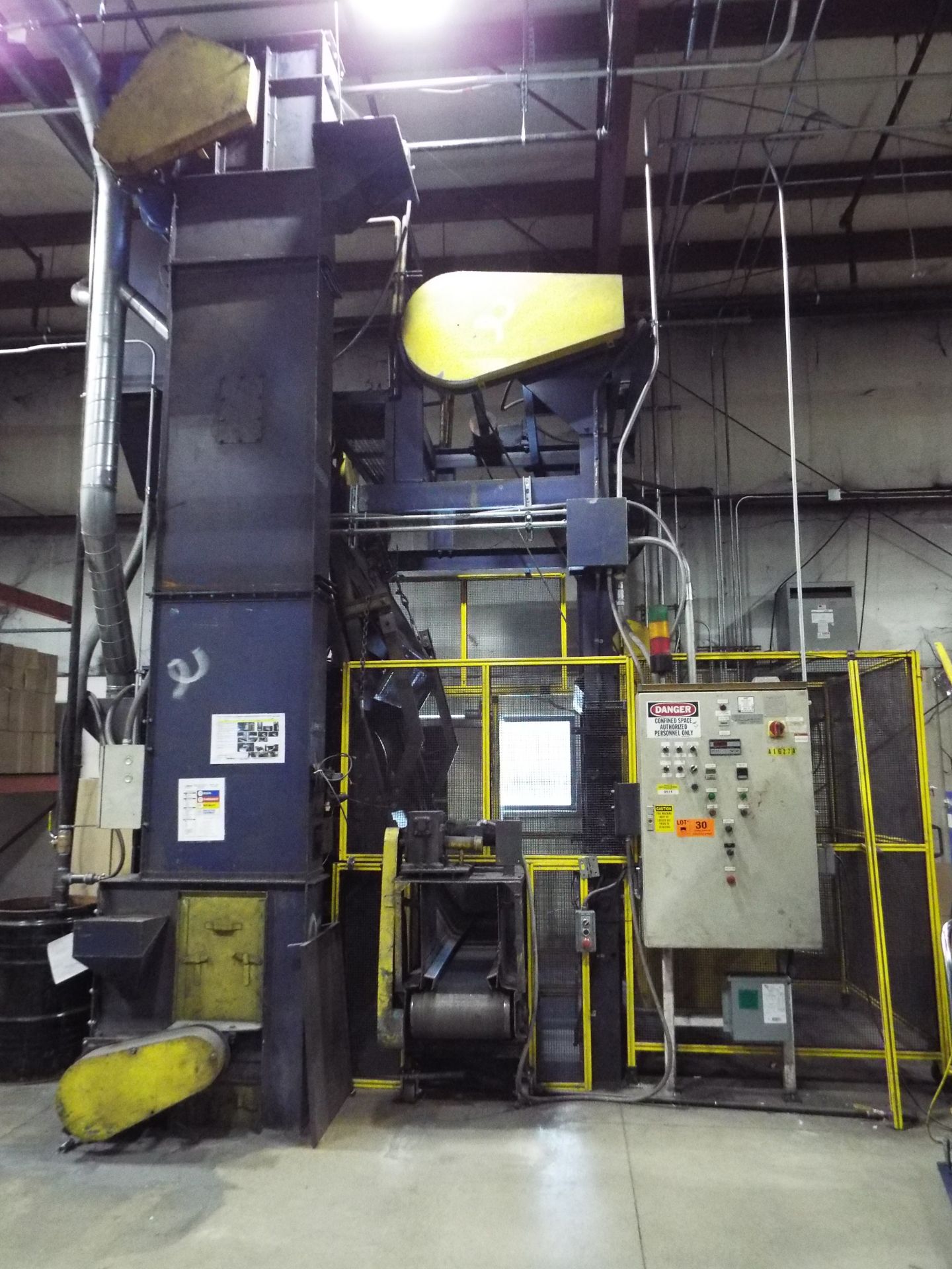 WHEELABRATOR (REBUILT & RETROFIT) SUPER TUMBLAST 7CU/FT CAPACITY ROTARY TUMBLAST SHOT BLAST