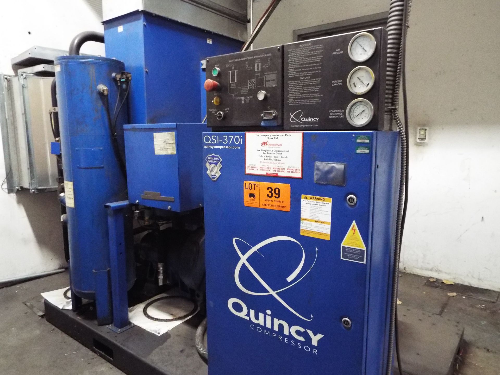 QUINCY QSI-370I 75HP ROTARY SCREW TYPE AIR COMPRESSOR, S/N N/A (CI) (DELAYED DELIVERY)