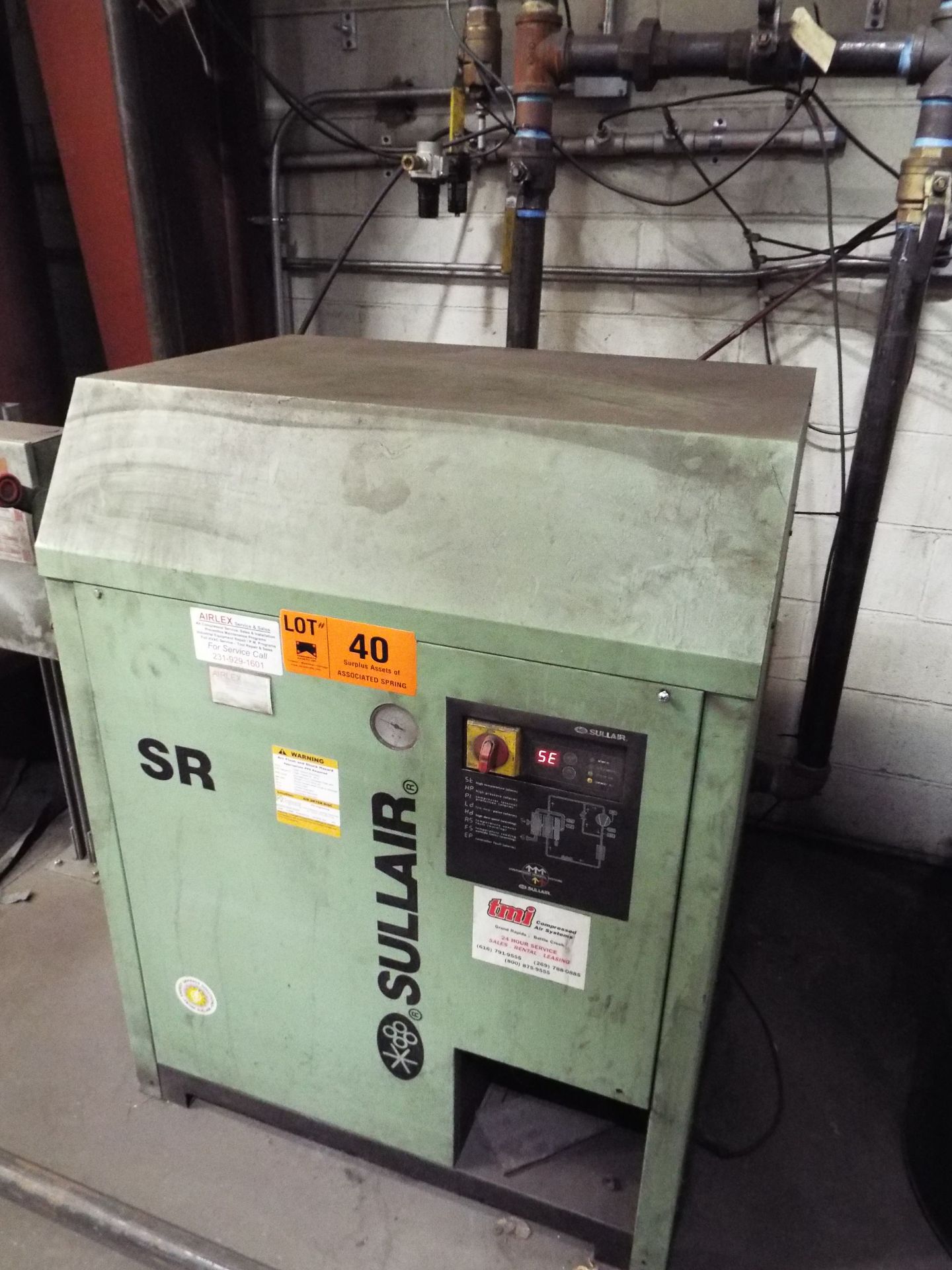 SULLAIR SR-400 REFRIGERATED AIR DRYER, S/N02250128-210 (CI) (DELAYED DELIVERY)