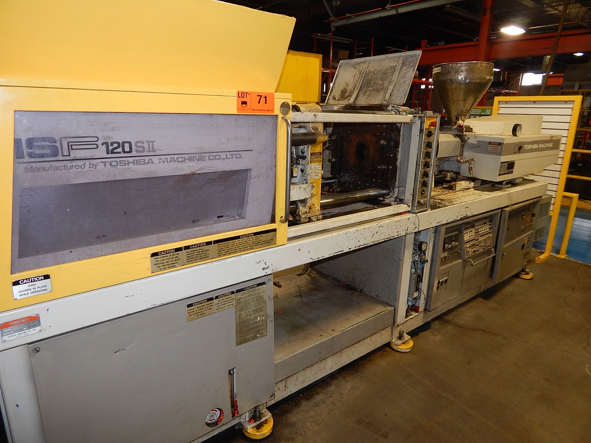 TOSHIBA ISE 120SII PLASTIC INJECTION MOLDER WITH 120 TON CAPACITY, 8.1 OZ, 24" X 24" PLATEN, 16.1" X - Image 2 of 4