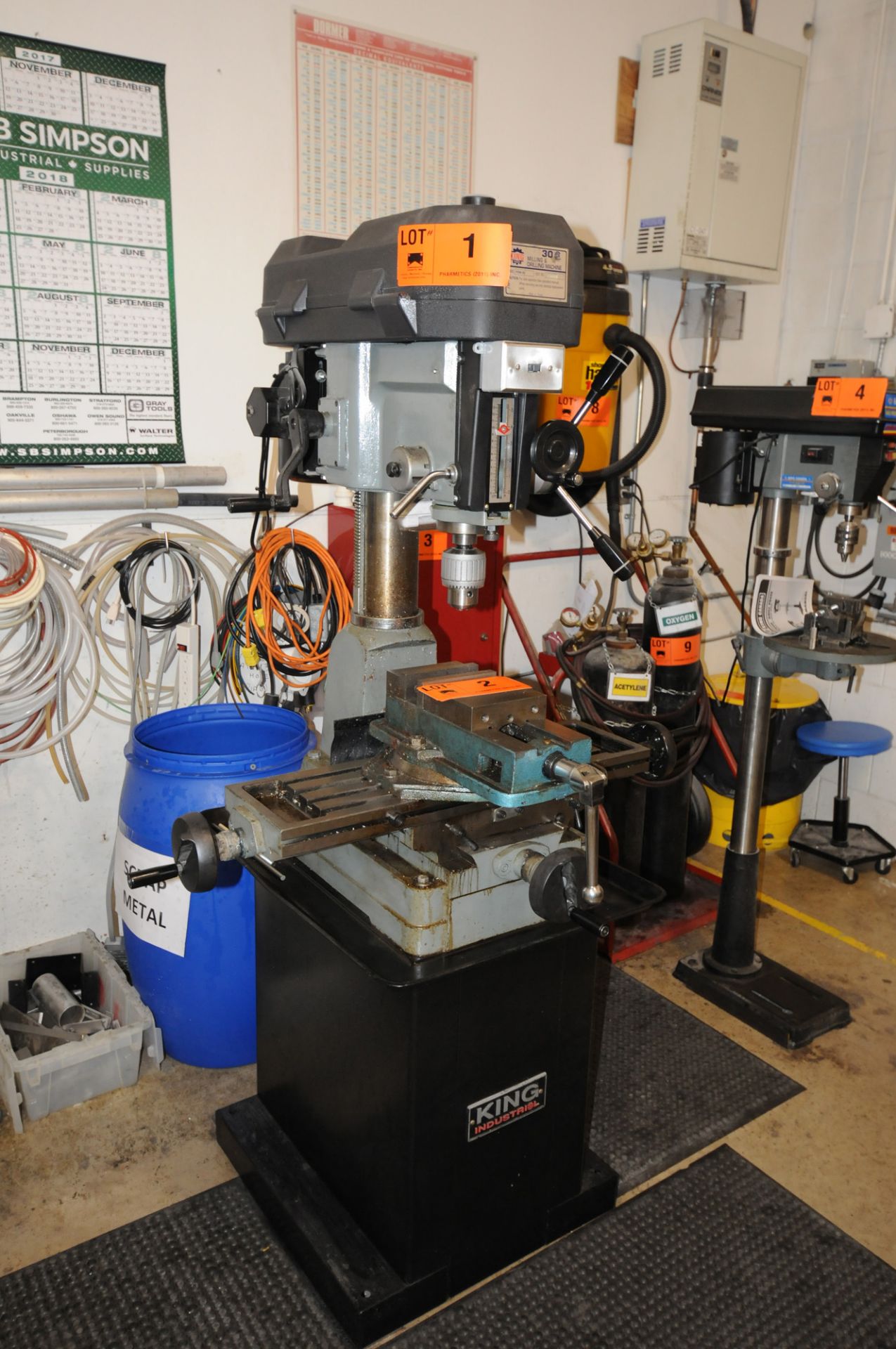 KING PDM-30 BENCH TYPE MILLING AND DRILLING MACHINE WITH STAND, S/N 634941 (LOCATED IN