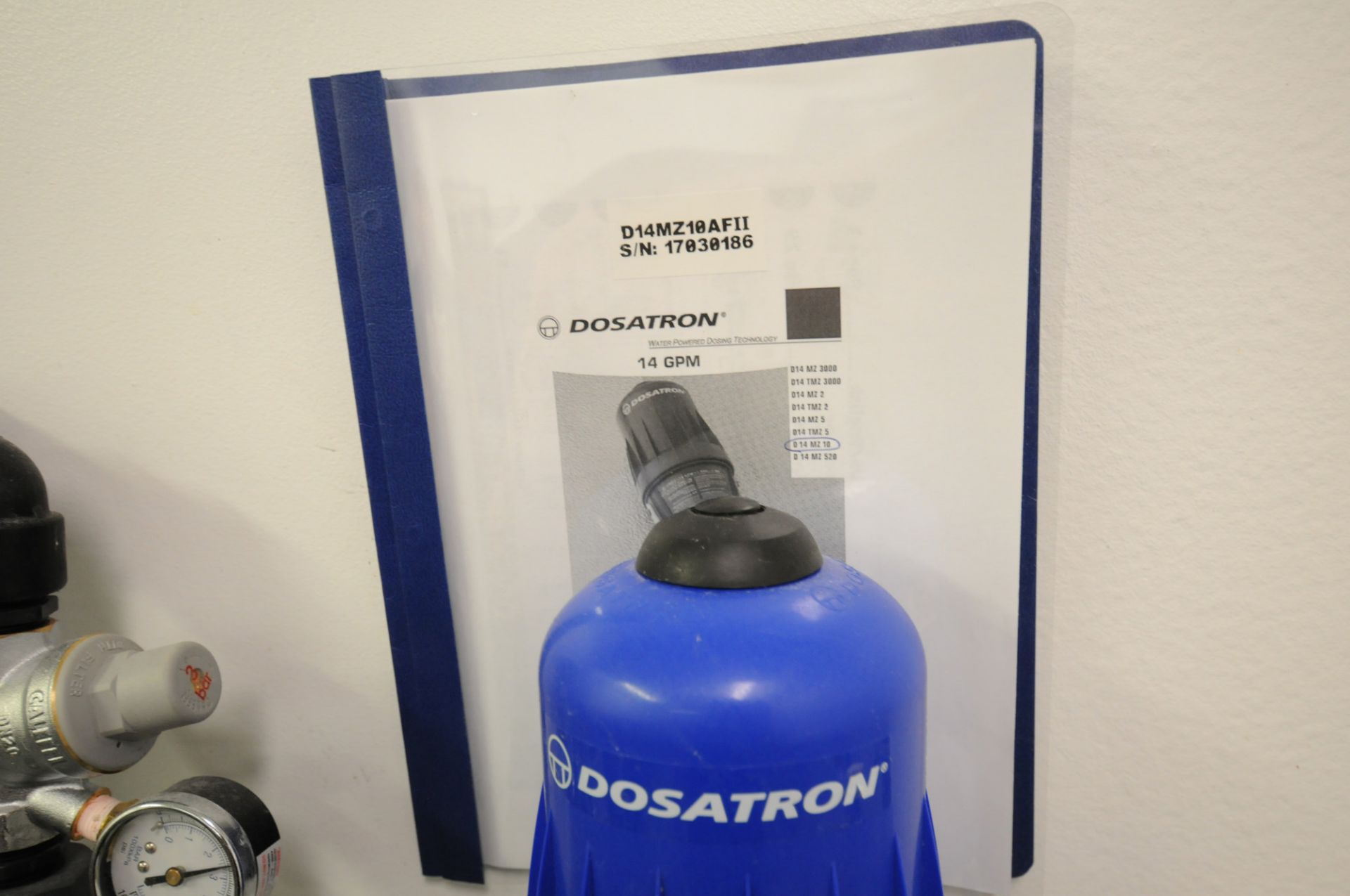 DOSATRON D14MZ10AFII PRECISION WATER POWERED METERING PUMP WITH 14 GPM CAPACITY, 1:100 TO 1:10 - Image 3 of 5