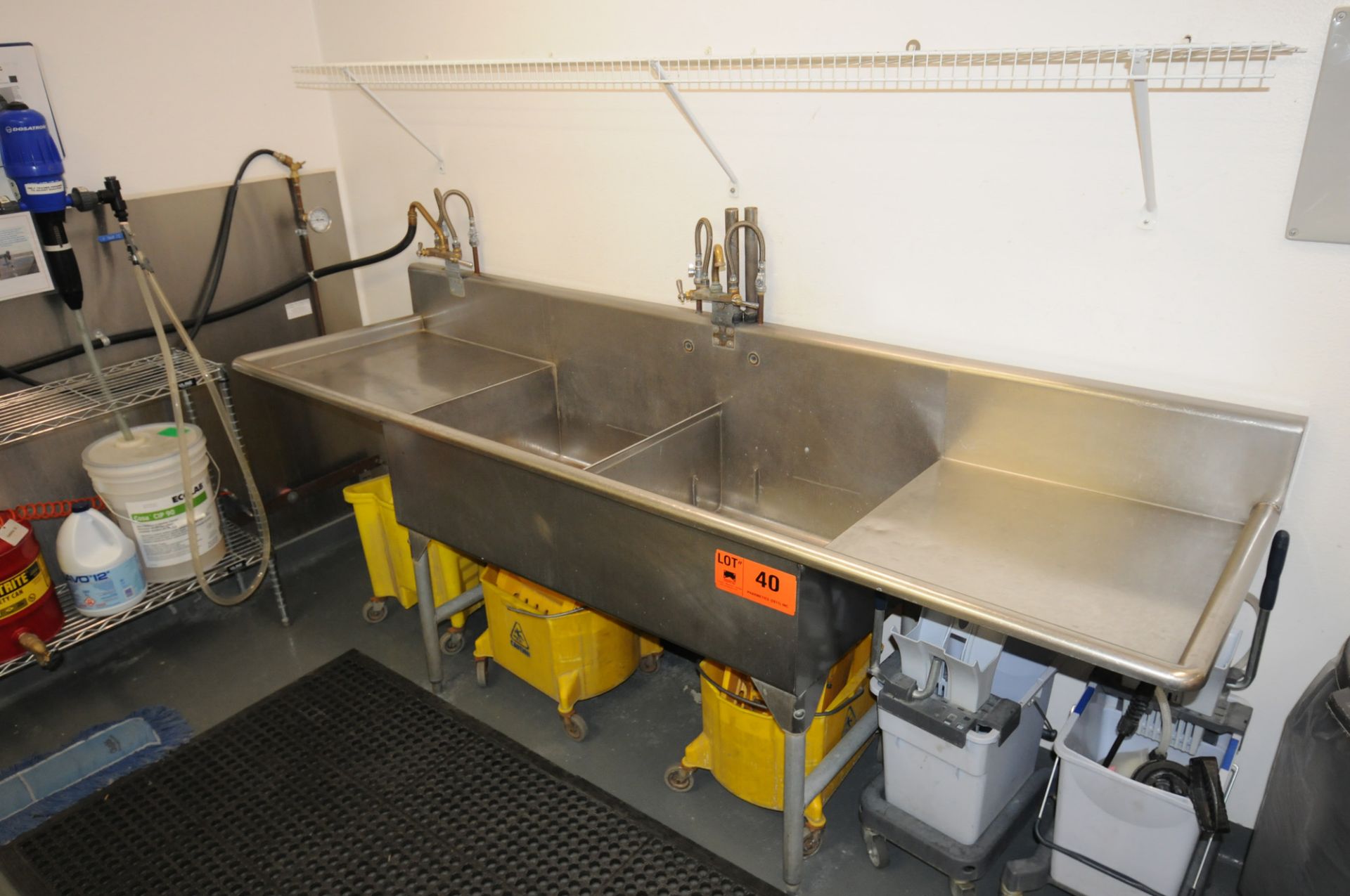 8'X2' STAINLESS STEEL DOUBLE WELL SINK, S/N N/A (LOCATED IN BURLINGTON - ON) - Image 2 of 3