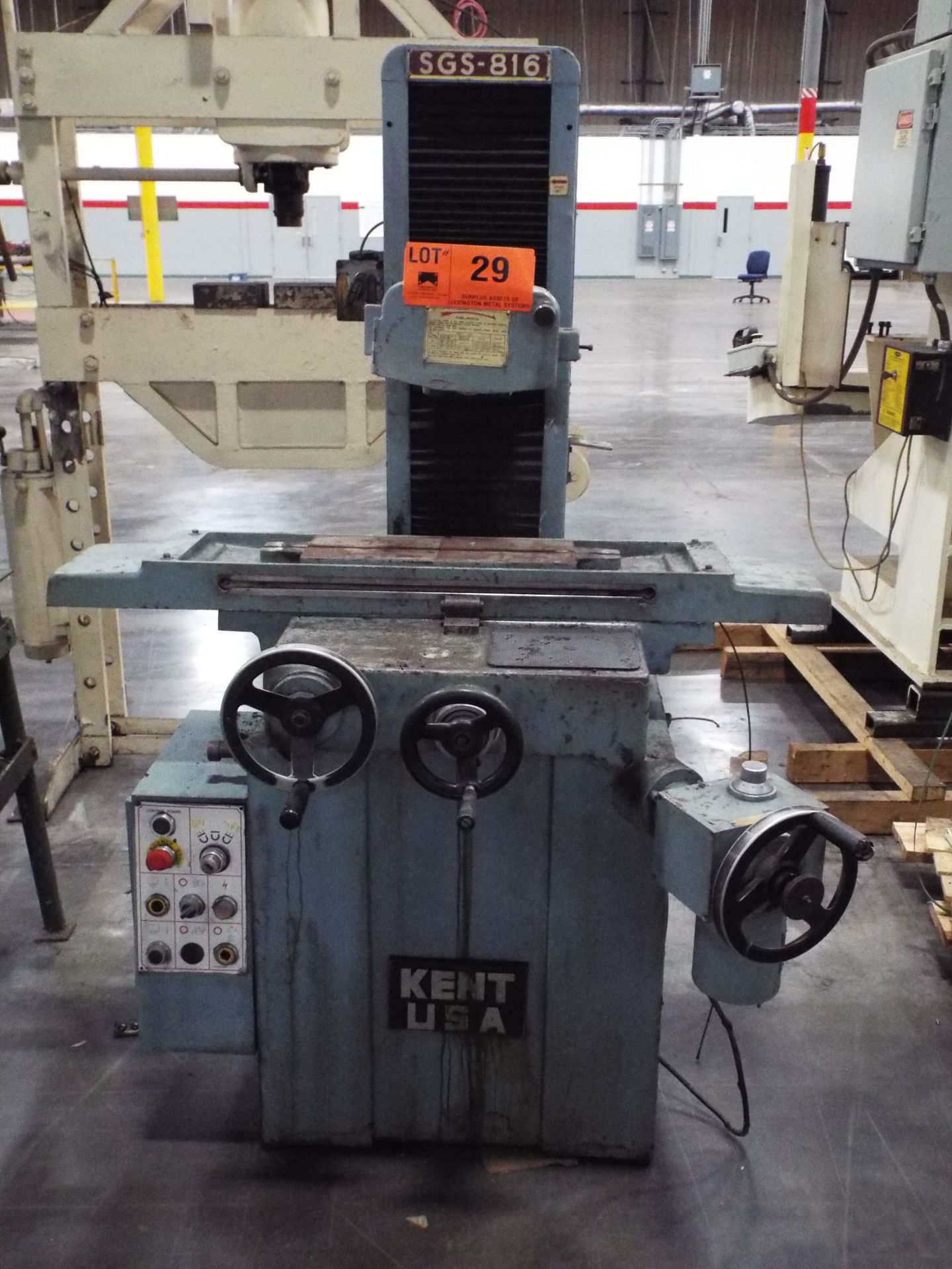 KENT SGS-816 CONVENTIONAL SURFACE GRINDER, S/N: 522007 (CI)