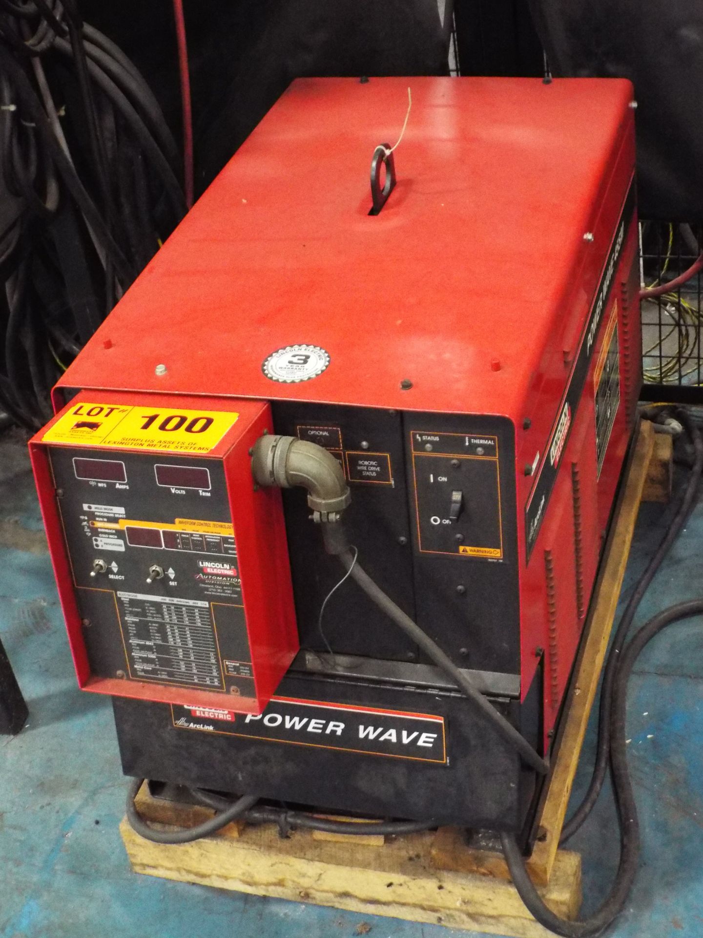 LINCOLN ELECTRIC POWERWAVE 455M DIGITAL WELDING POWER SUPPLY WITH LINCOLN ELECTRIC WIRE FEED/GUN S/ - Image 2 of 2